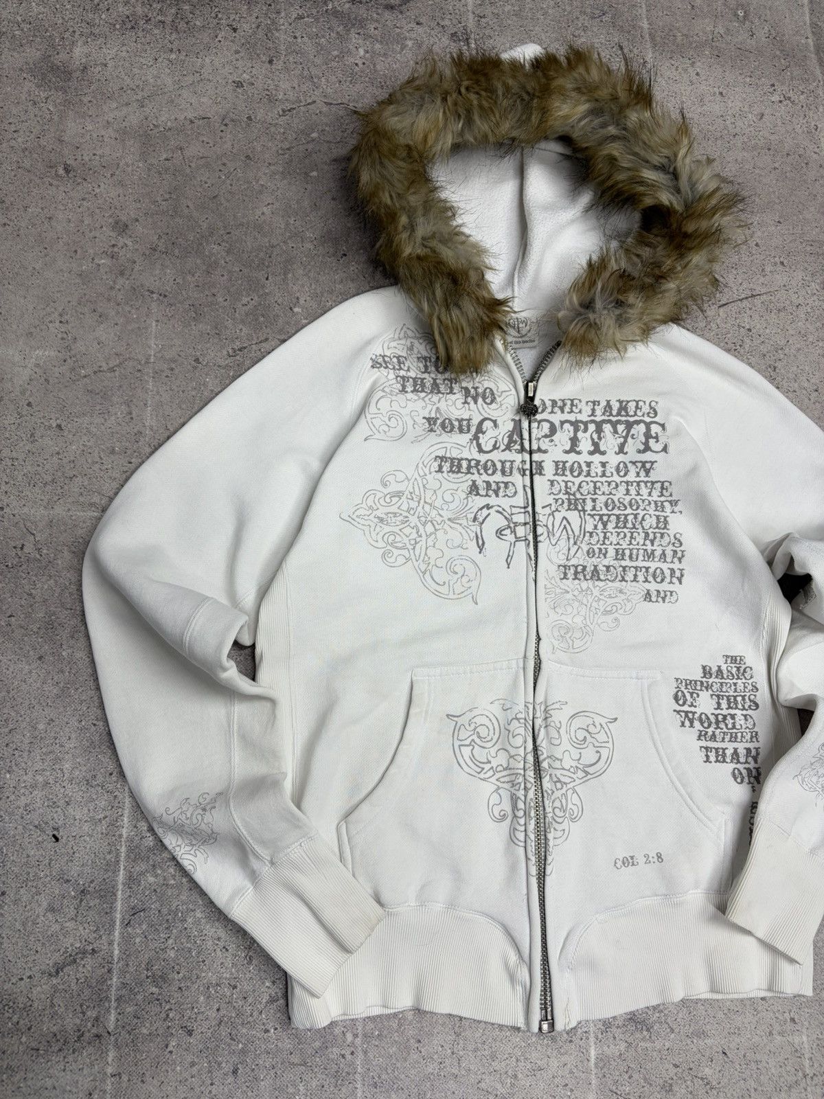 Le Grande Bleu (L.G.B.) Vintage Chrome Hearts Vibe Zip Hoodie Fur Hood Y2K Japanese Size US M / EU 48-50 / 2 - 5 Thumbnail
