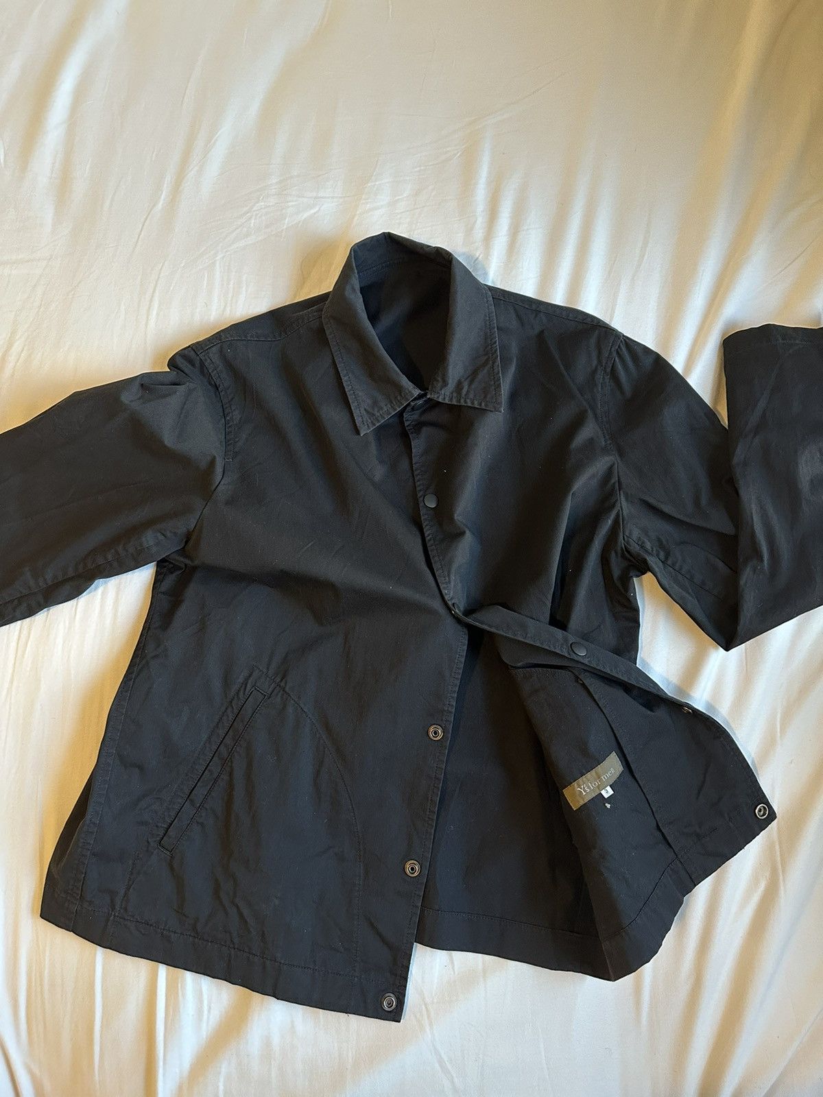 image of Yohji Yamamoto Y’S For Men Black Coach Jacket (Size Large)
