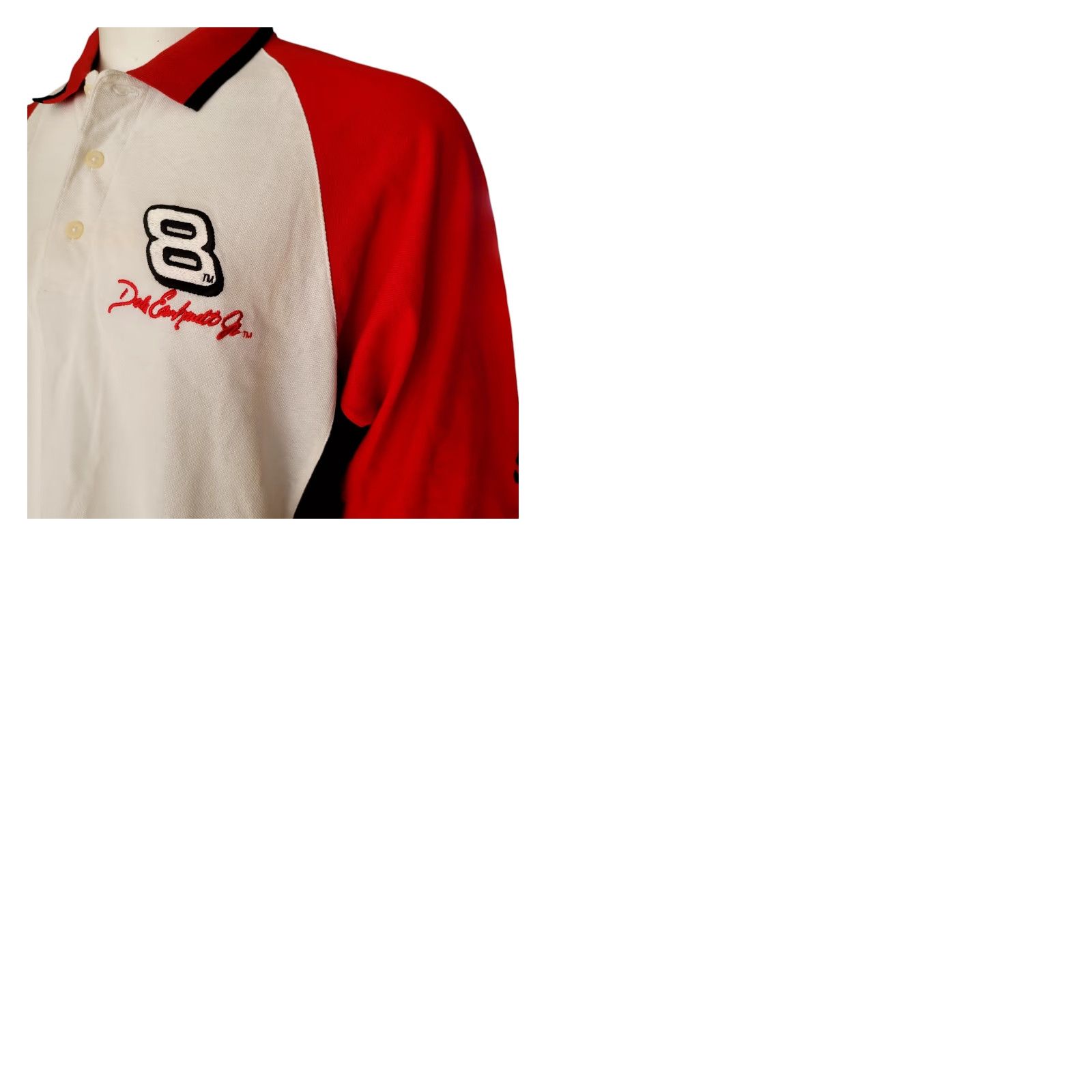 Chase Authentics Chase Authentics Budweiser Dale Earnhardt Jr. Racing Polo Shirt 2XL Cotton Red Black White NASCAR Embroidered Logo Mens Size US XXL / EU 58 / 5 - 9 Thumbnail