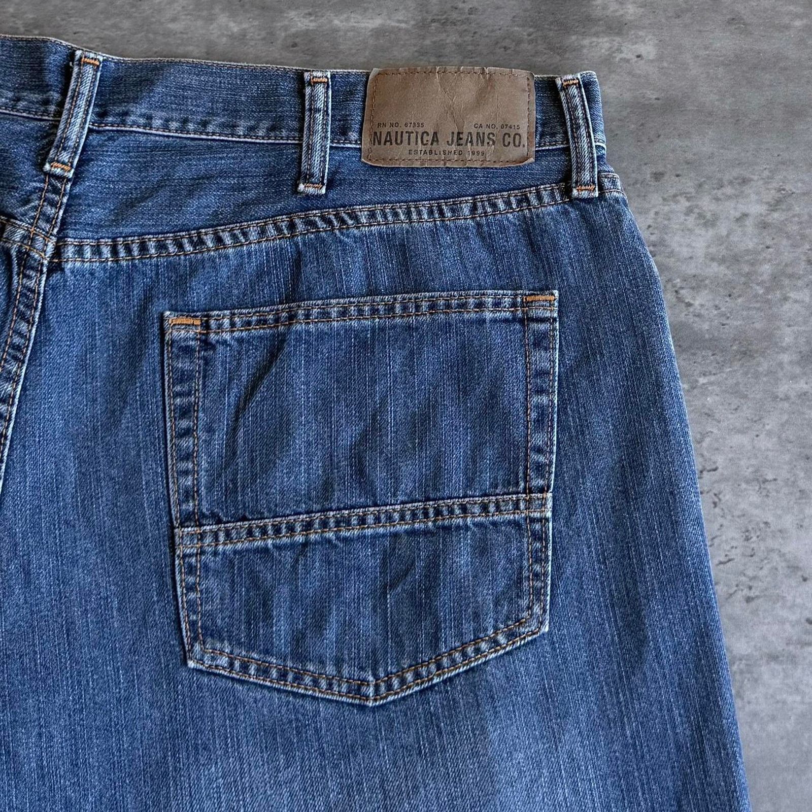 Nautica × Vintage Vintage Y2K Nautica Baggy Embroidered Denim Jeans Size US 40 / EU 56 - 3 Thumbnail