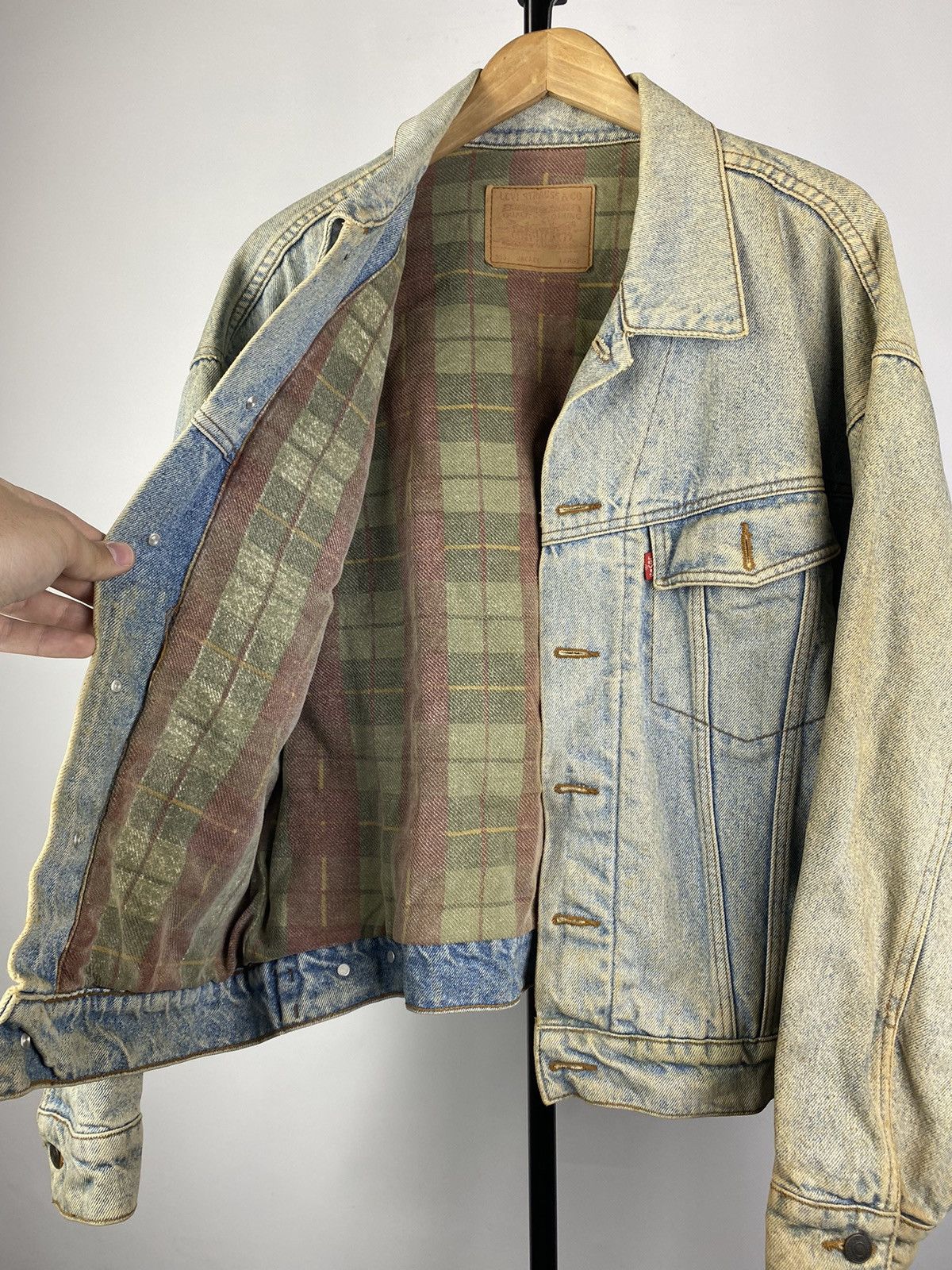 Levi's × Vintage 80s🔥Levis 598 Usa Blue Dirty Vntg Insulated Denim Jacket Size US L / EU 52-54 / 3 - 2 Thumbnail