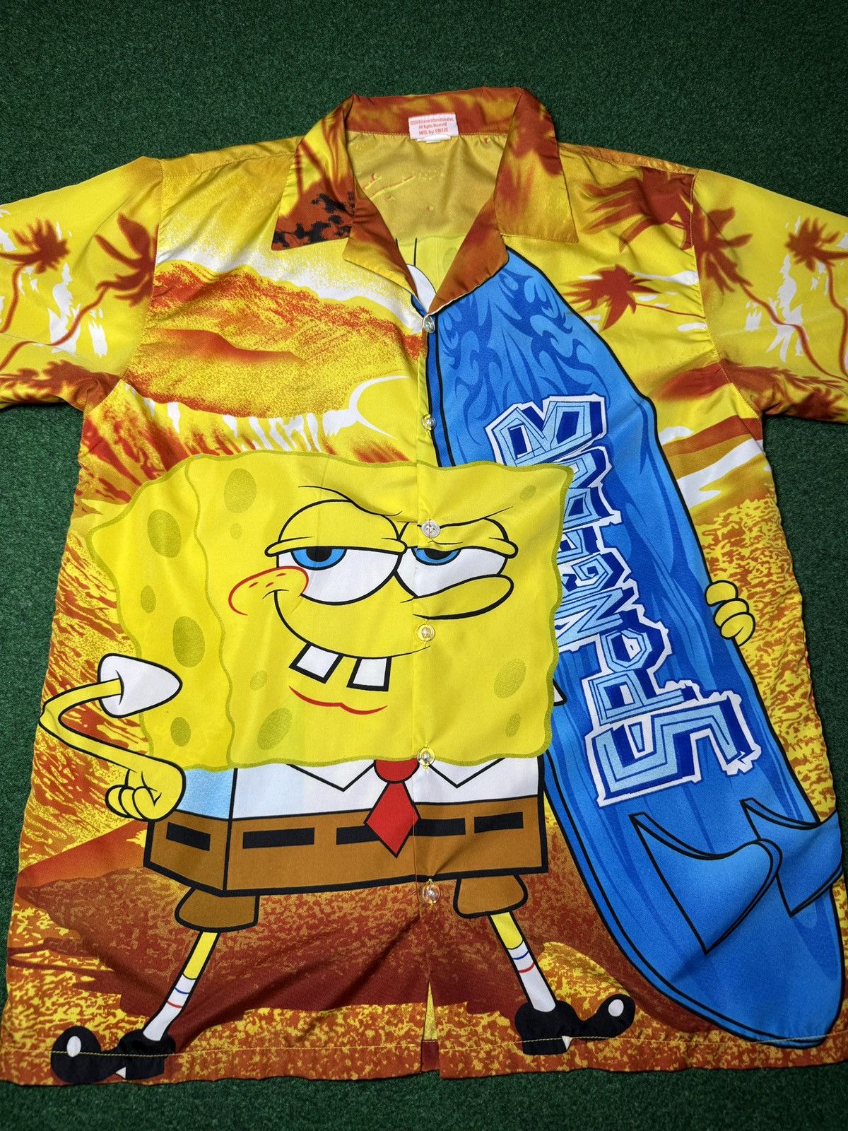 Nickelodeon Spongebob Hawaiian Surfer Nickelodeon L AOP Button Up Shirt Size US L / EU 52-54 / 3 - 3 Thumbnail