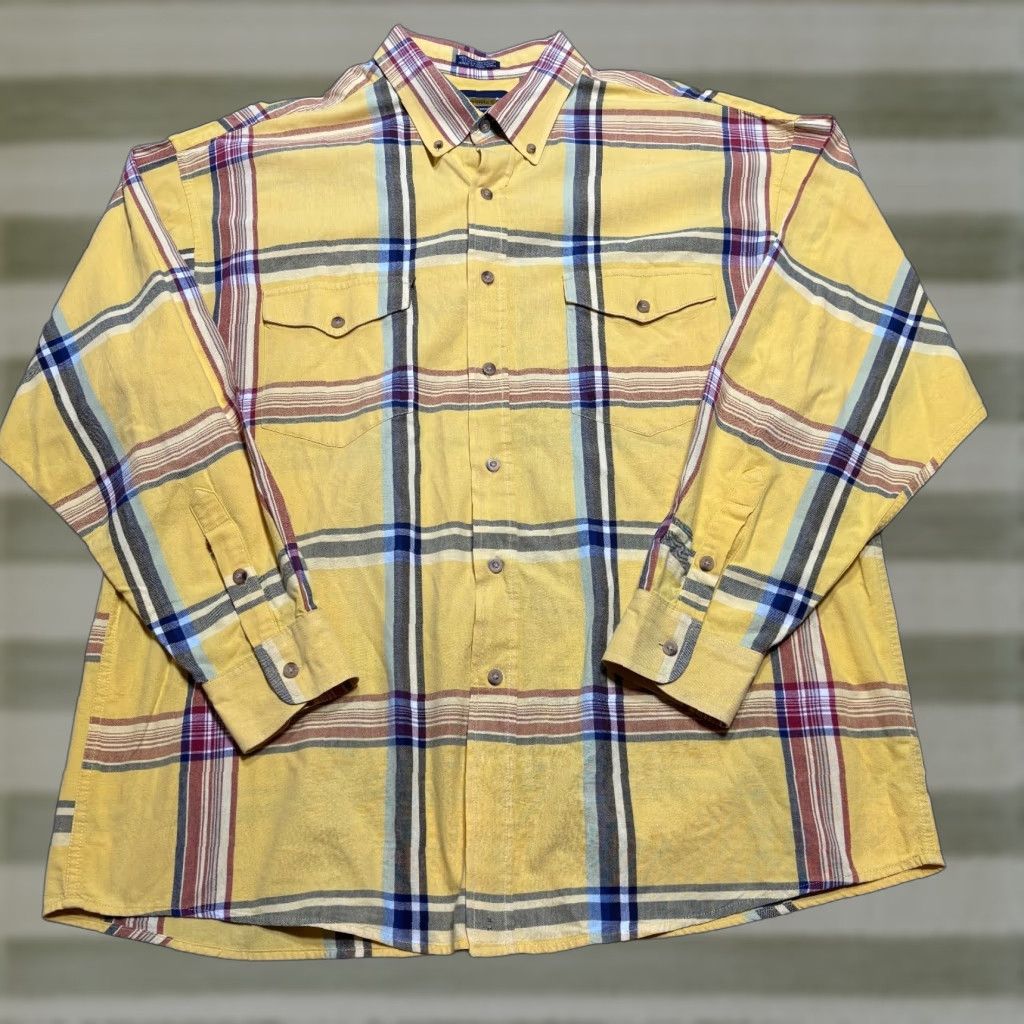 Vintage VINTAGE Panhandle Slim Work Shirt Mens XL Yellow Plaid Pockets Button Down 90s Size US XL / EU 56 / 4 - 1 Thumbnail