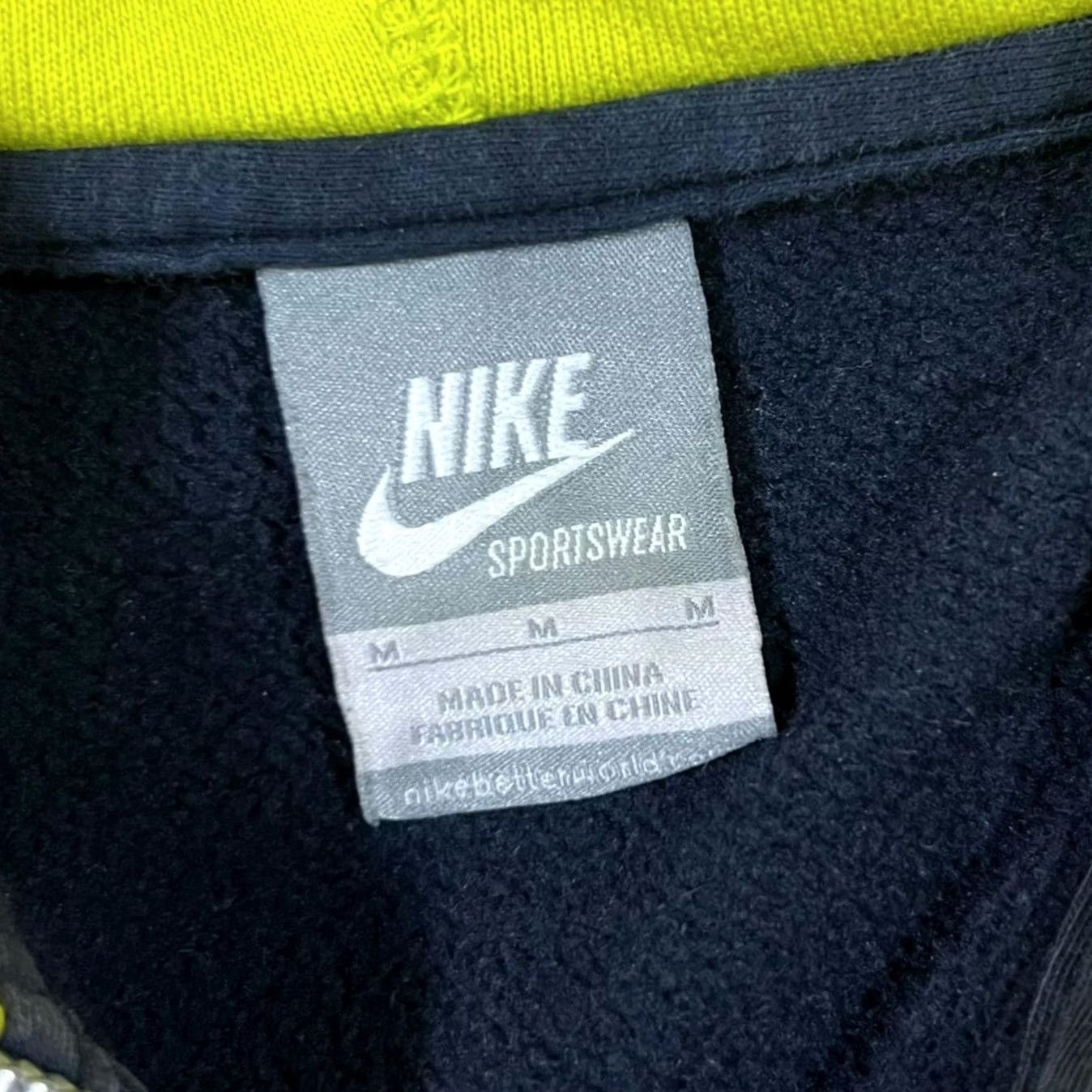 Nike Nike Mini Logo Faded Navy Blue Yellow Colour Block Zip Hoodie Medium Size US M / EU 48-50 / 2 - 3 Thumbnail