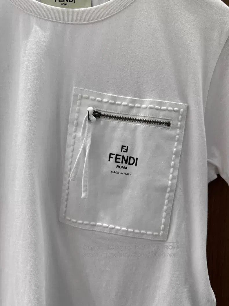 Fendi Fendi White Zip Pocket Short Sleeve T-Shirt Size S / US 4 / IT 40 - 3 Thumbnail