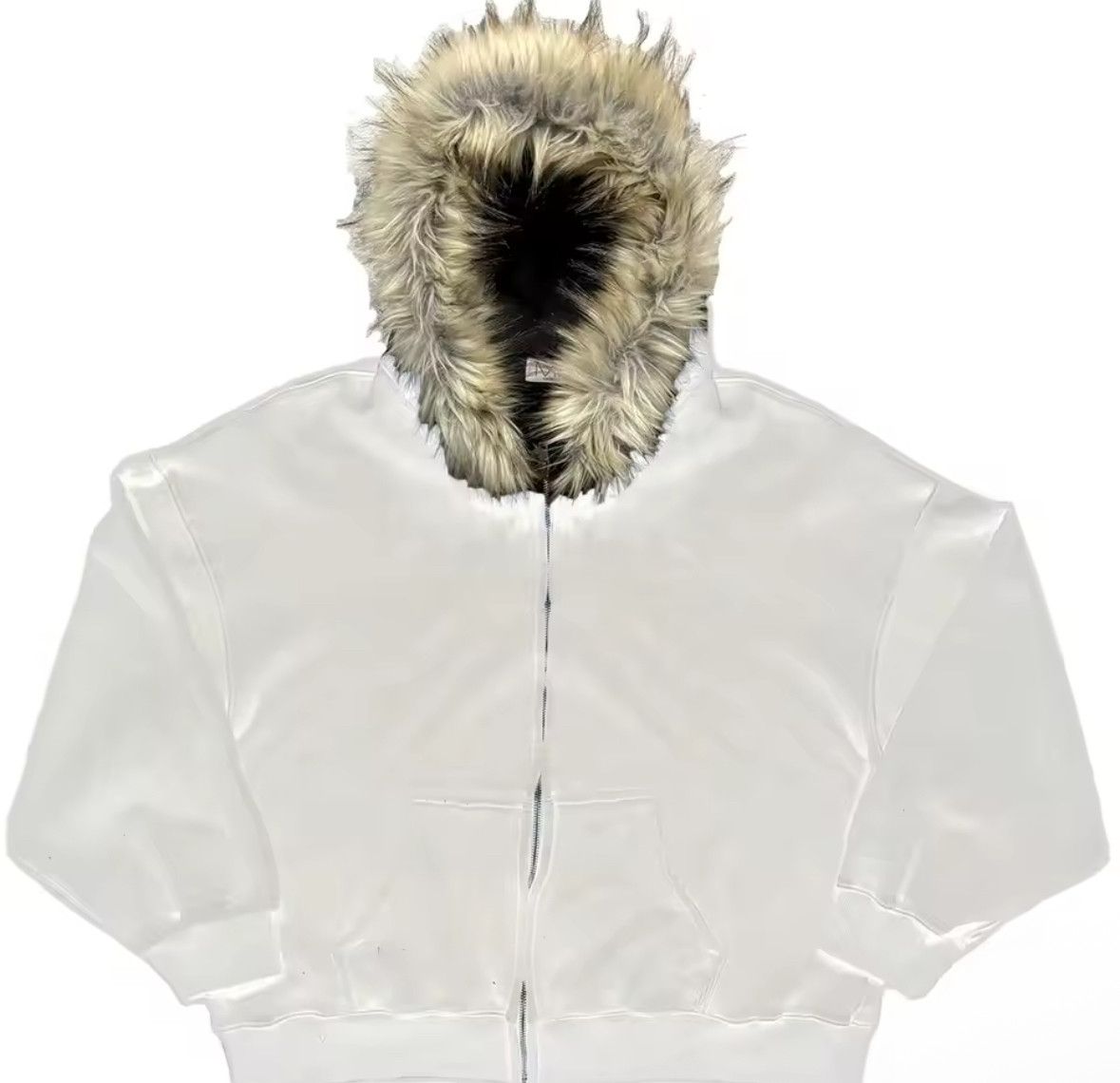 Other Fashion Punk Y2K Goth Grunge Solid White Fur Hoodies Size US XL / EU 56 / 4 - 3 Thumbnail