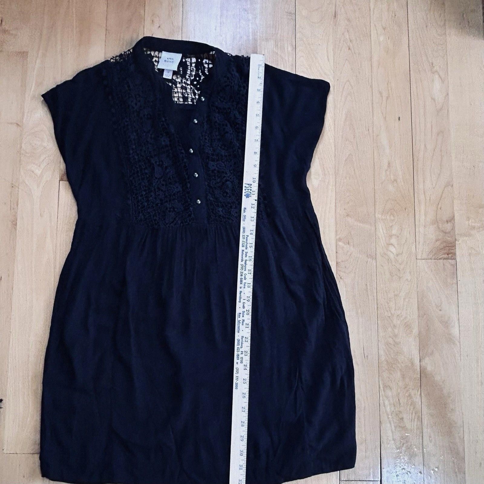 Other Knox Rose Black Lace Embroidered Cotton Babydoll Dress Boho Size S / US 4 / IT 40 - 6 Thumbnail