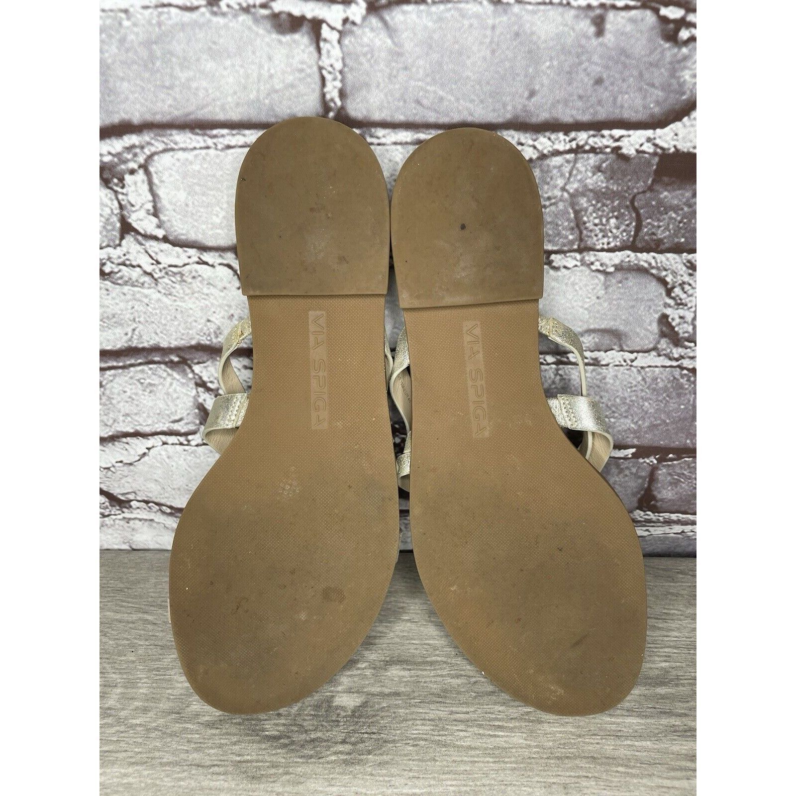 Other Via Spiga Metallic Silver Leather Toe Post Slides Sandals Wo Size US 10 / IT 40 - 16 Thumbnail