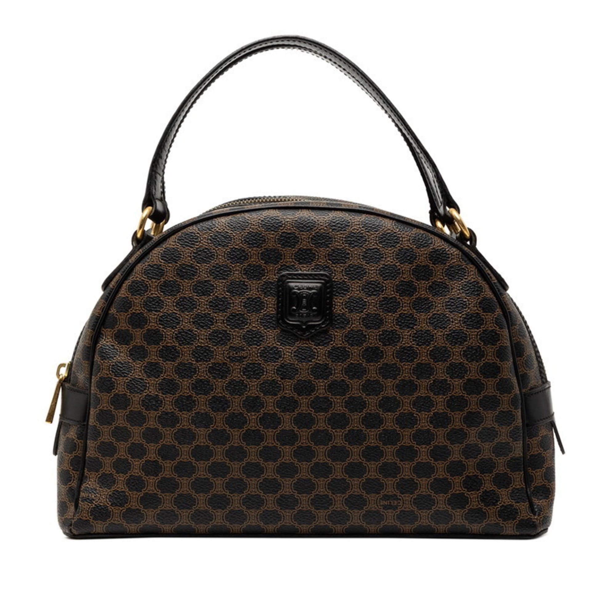 Celine Macadam Half Moon Handbag in Brown Leather for Women