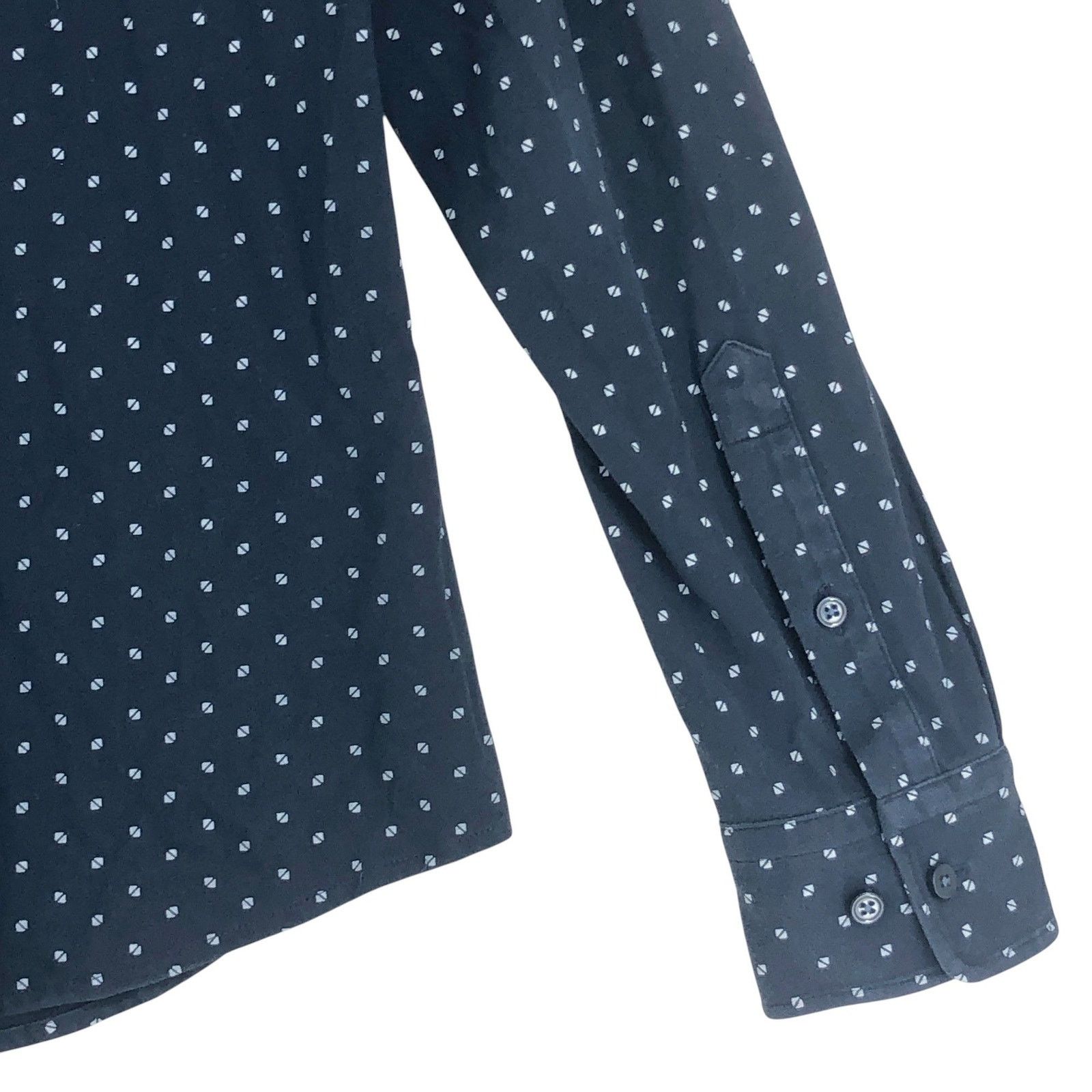 Hugo Boss BOSS Shirt L Roan Slim Fit Navy Geo Print Long Sleeve Size US L / EU 52-54 / 3 - 12 Thumbnail