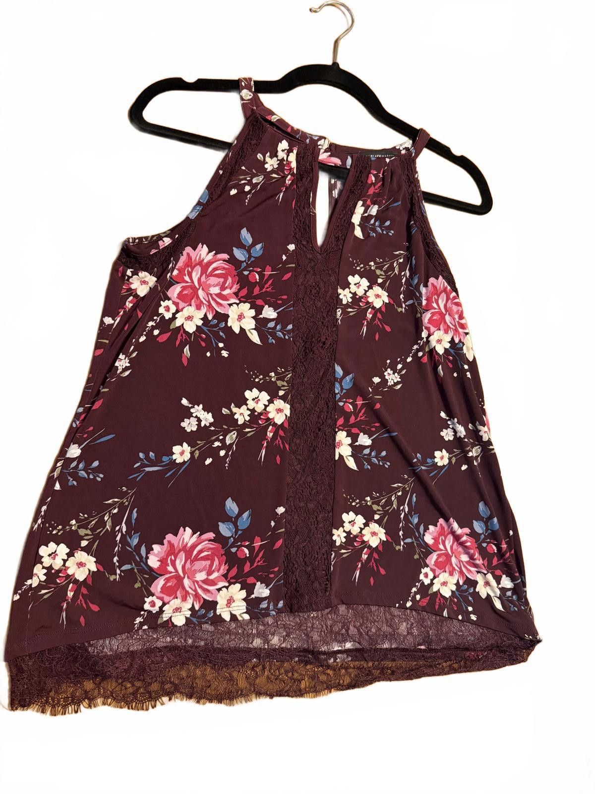 Other White House Black Market Floral Lace Trim Sleeveless Top - M Size M / US 6-8 / IT 42-44 - 3 Thumbnail