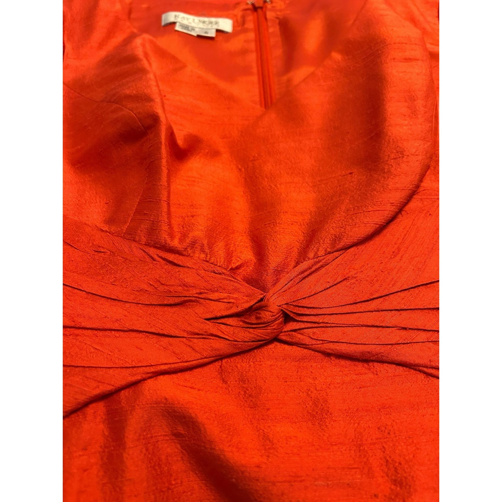 Other Kay Unger New York Orange Twist Waist Dress - Size 6 Size M / US 6-8 / IT 42-44 - 19 Thumbnail