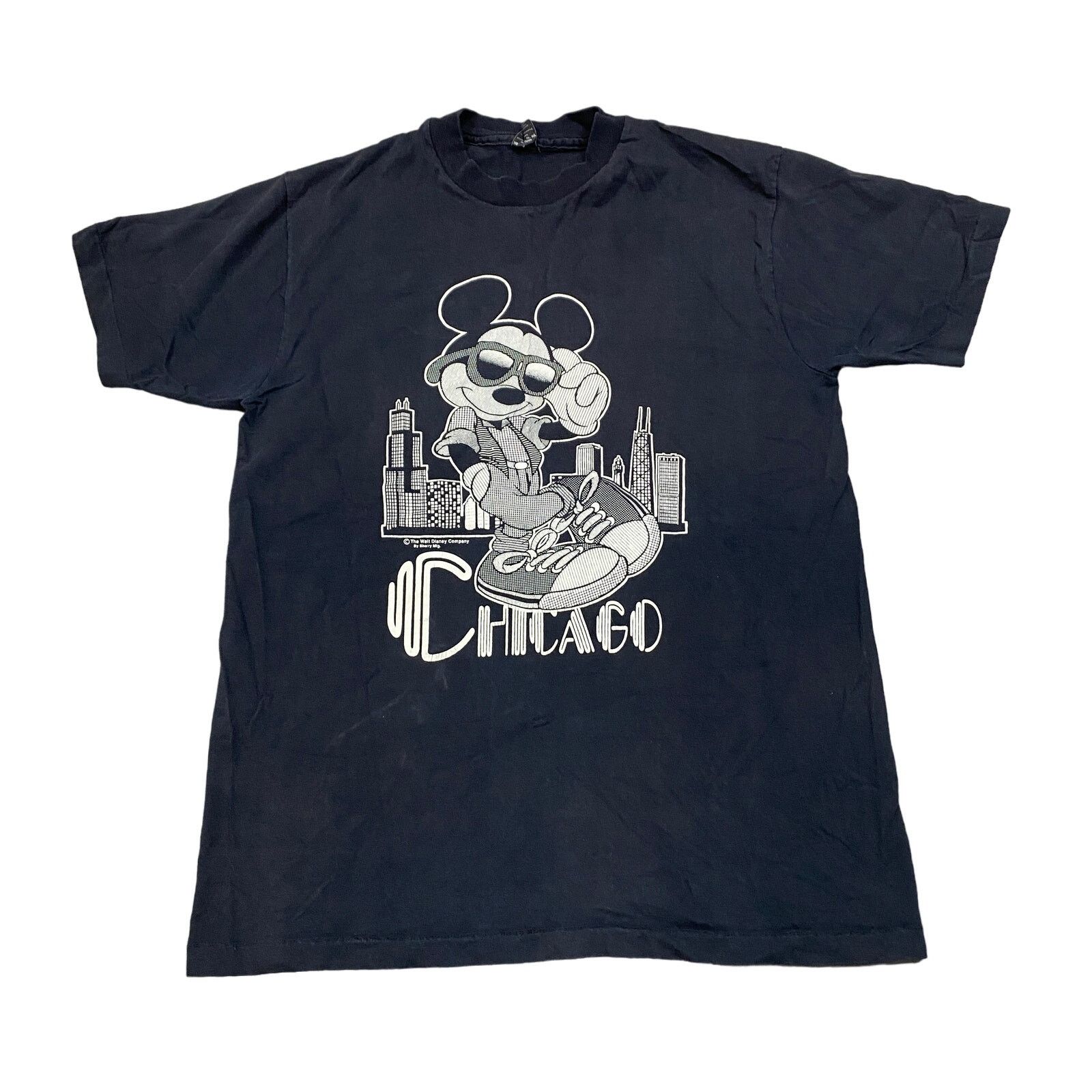 Mickey Mouse × Vintage VTG 80s Mickey Mouse Chicago Single Stitch T Shirt Men's L Size US L / EU 52-54 / 3 - 1 Thumbnail