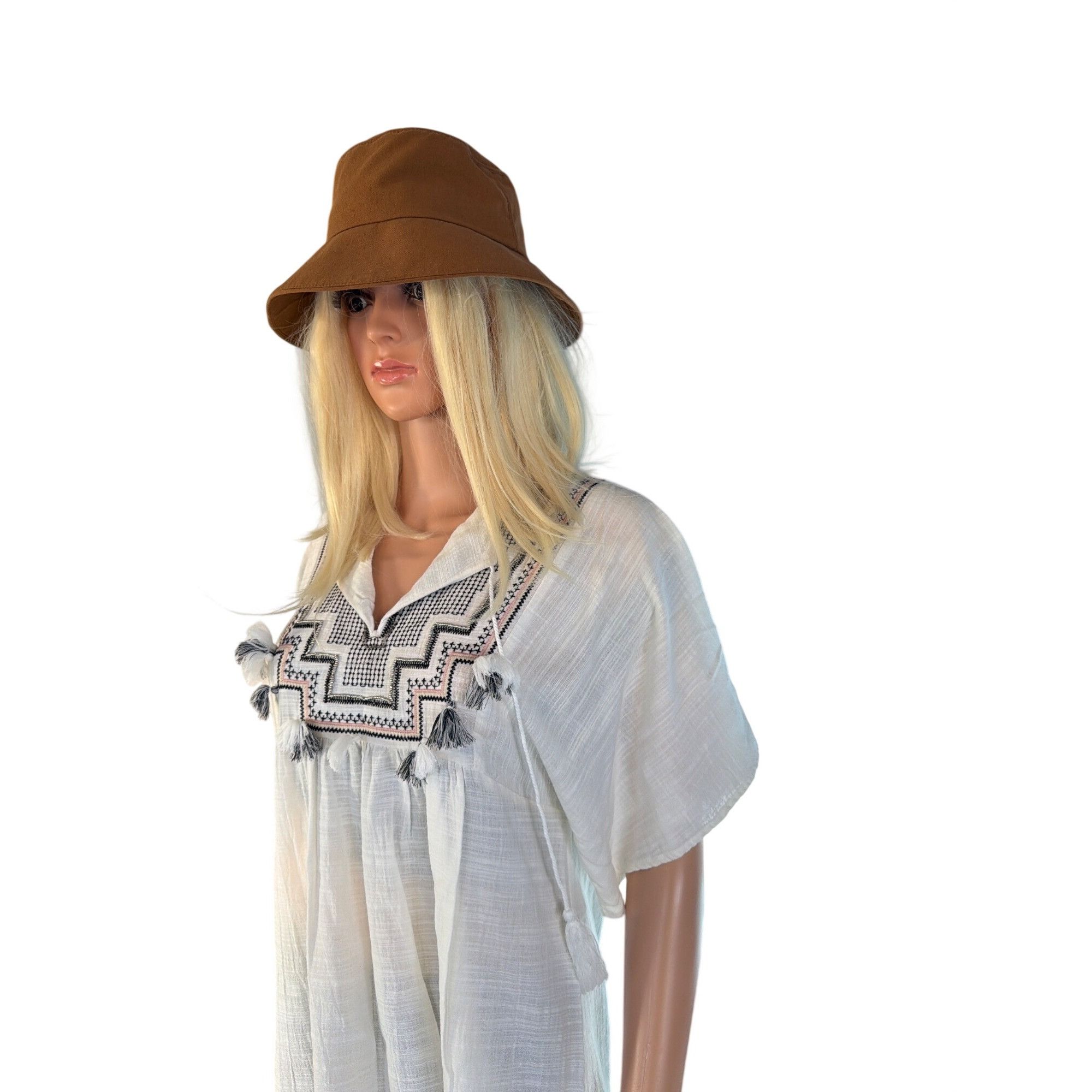 Other NWT Gigi Pip Brown Rylee Bucket Hat S/M 57 MSRP$64.00 Size ONE SIZE - 9 Thumbnail