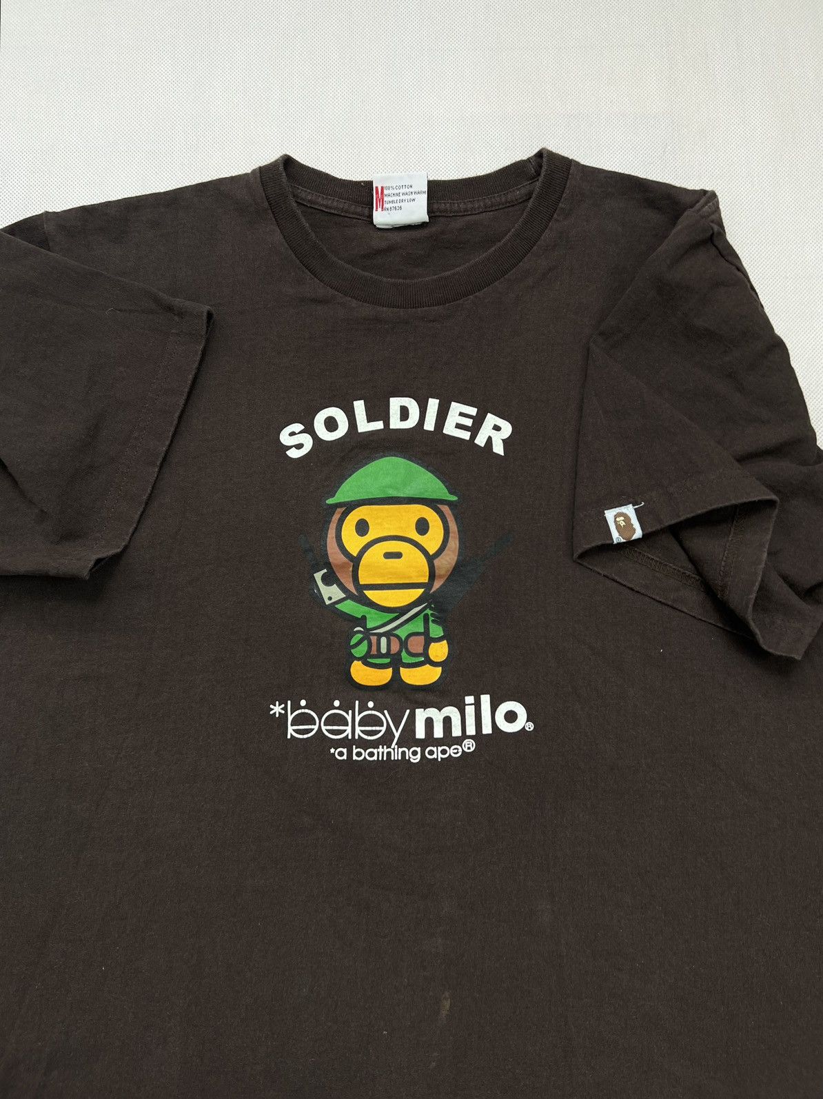Bape × Vintage Tshirt A Bathing Ape Soldier Baby Milo Bape Vintage Brown Size US M / EU 48-50 / 2 - 2 Thumbnail
