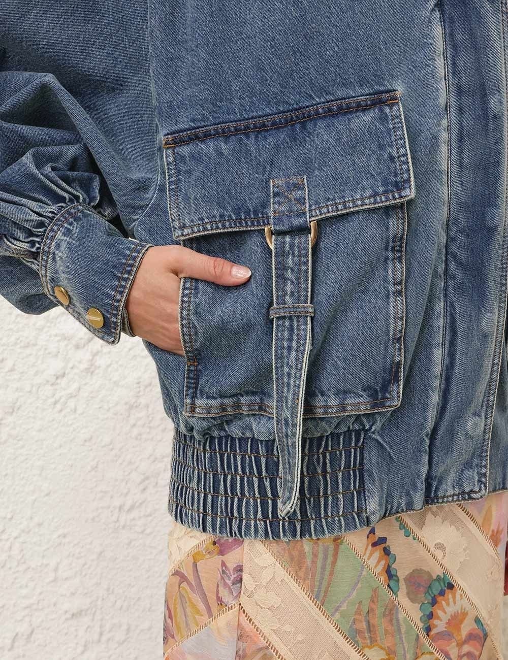 Zimmermann oc11z0925 Illustration Denim Jacket in Blue Size S / US 4 / IT 40 - 5 Thumbnail