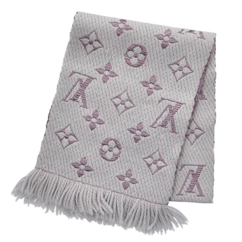 Louis Vuitton Louis Vuitton Logo scarf Pink x Gray Size ONE SIZE - 1 Thumbnail
