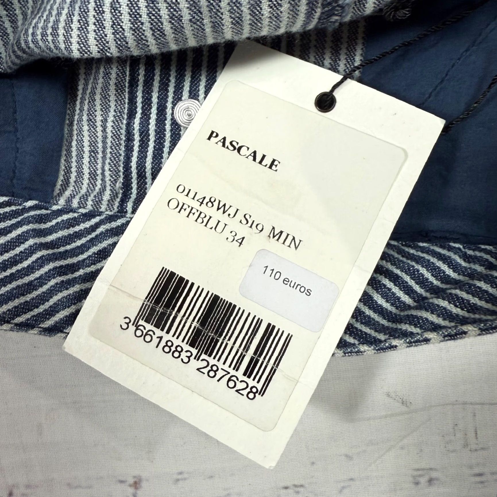 Vintage Le Mont Saint Michel Womens Striped Skirt Sz 34 US 2 Blue Button Front Size 26" / US 2 / IT 38 - 7 Thumbnail