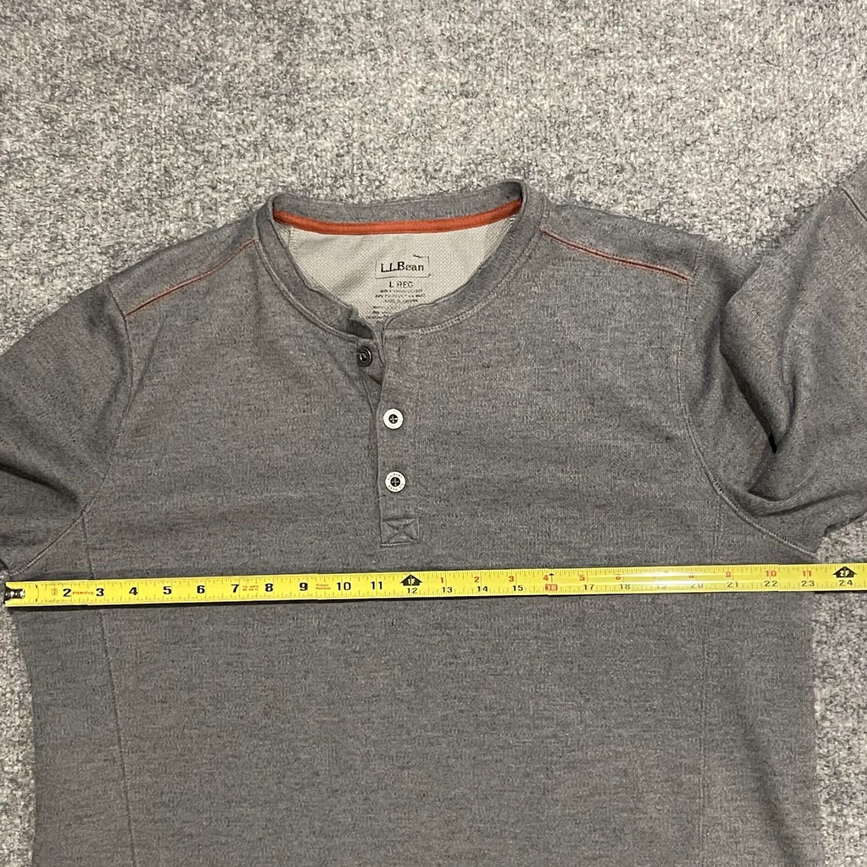 Vintage L.L.Bean Thermal Henley Shirt Mens Large Gray Long Sleeve Base Layer 6% Wool Size US L / EU 52-54 / 3 - 7 Thumbnail
