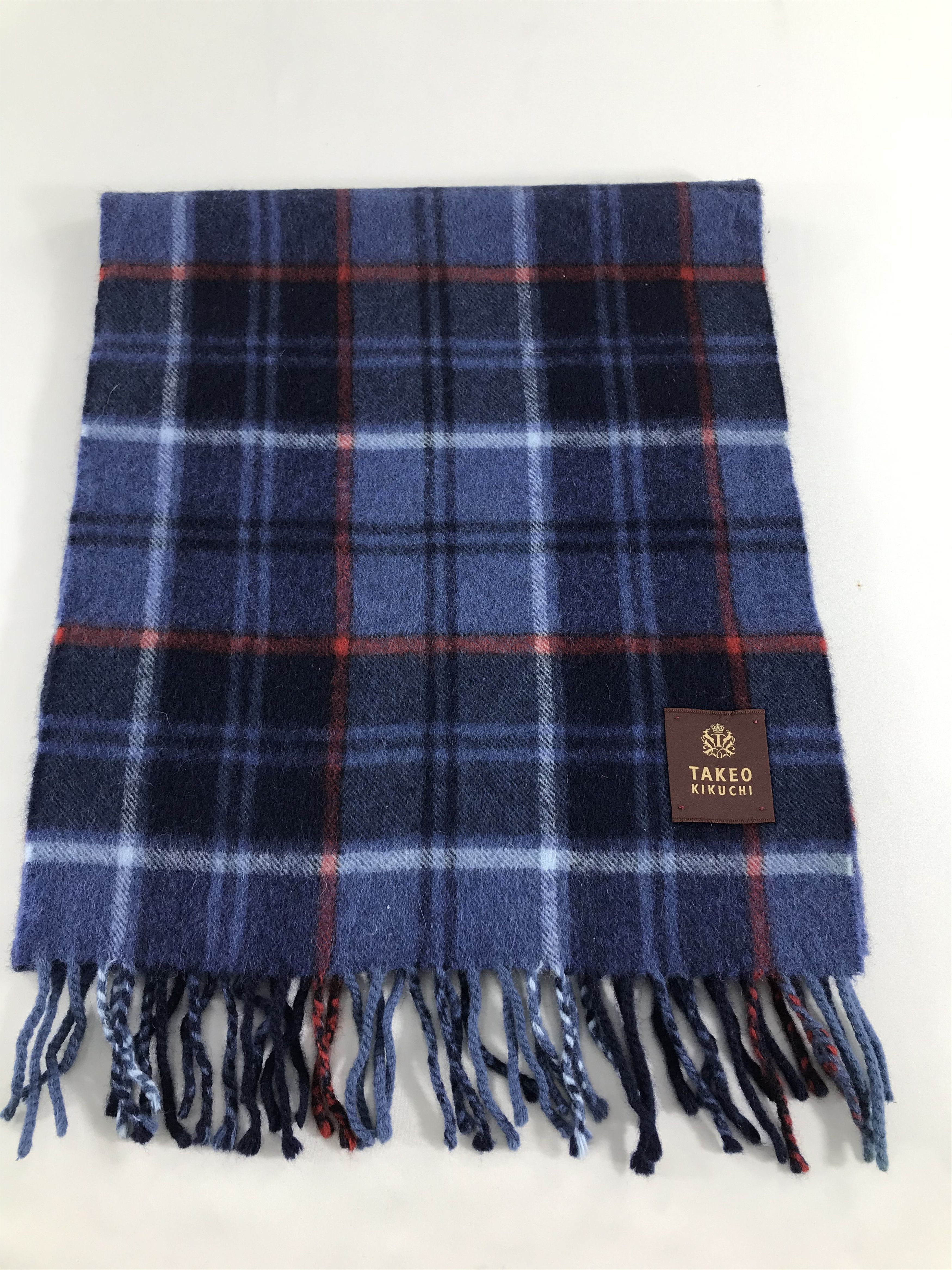 Takeo Kikuchi Takeo Kikuchi Tartan Wool Scarf Muffler Neck Warmer V492 Size ONE SIZE - 2 Thumbnail