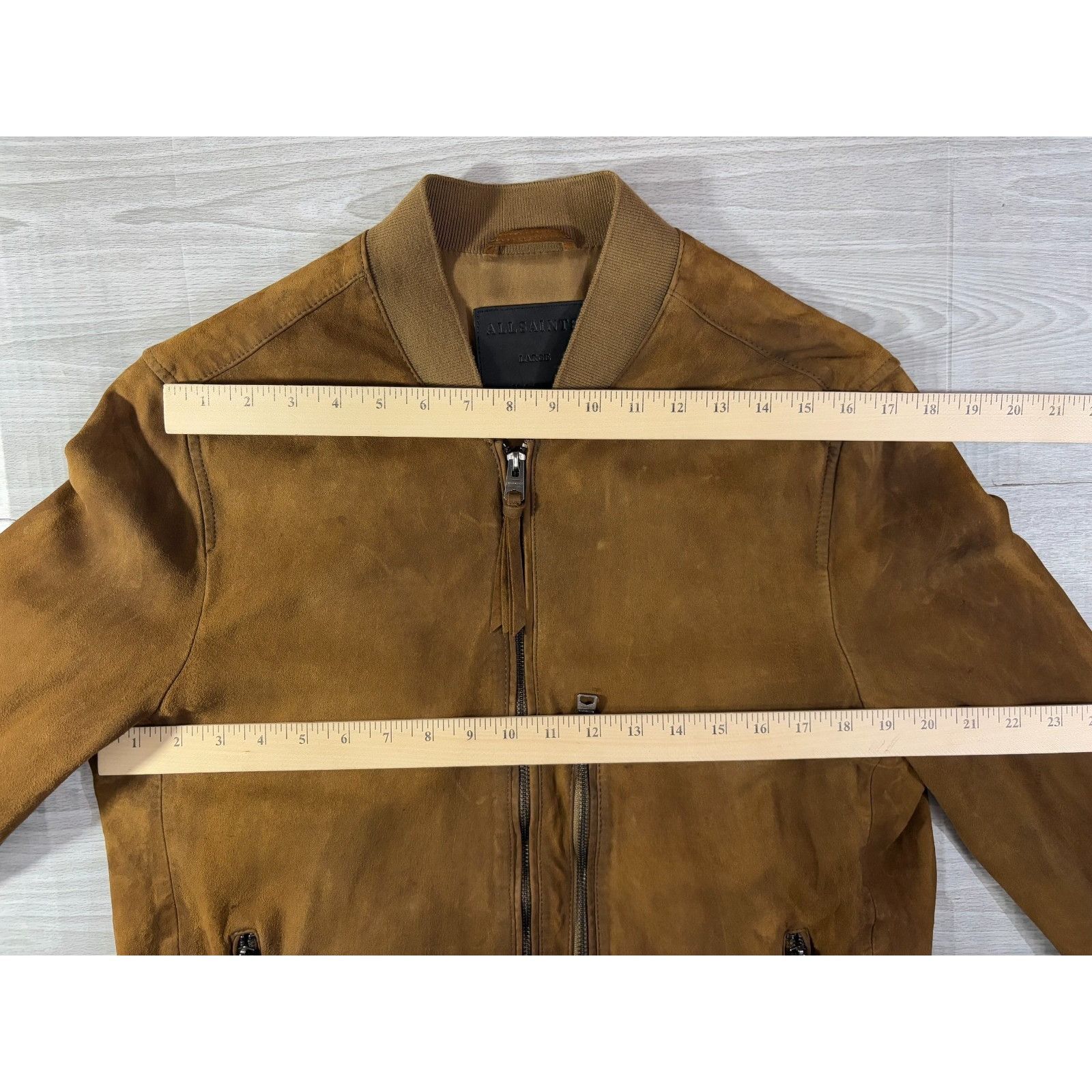 Allsaints All Saints Bergen Bomber Suede Leather Jacket size Large col Size US L / EU 52-54 / 3 - 12 Thumbnail