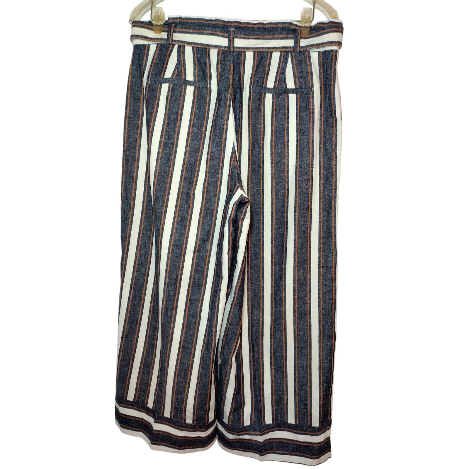 Banana Republic NWT Banana Republic Womens Blue Stripes wide Leg Pants Sz 12 Size 34" / US 12 / IT 48 - 11 Thumbnail