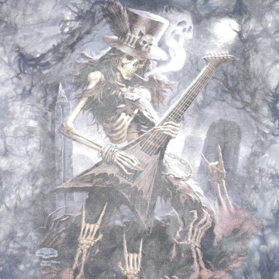 Vintage VINTAGE Skulbone Skeleton Rocker T Shirt Mens 3XL Gray Cotton Crew Neck Short Sleeve Band Y2K Play Dead James Ryman Artist Size US XXL / EU 58 / 5 - 3 Thumbnail