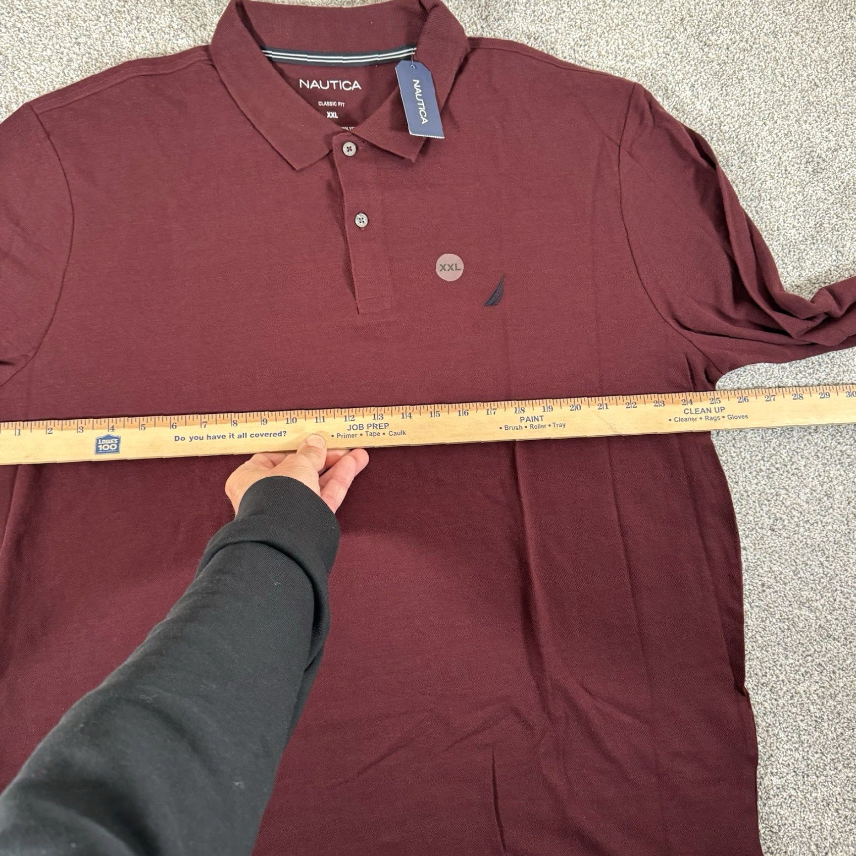 Nautica Nautica Polo Shirt Mens Long Sleeve Classic Fit 2XL Burgundy Cotton Polyester Preppy Academia Wine Size US XXL / EU 58 / 5 - 5 Thumbnail