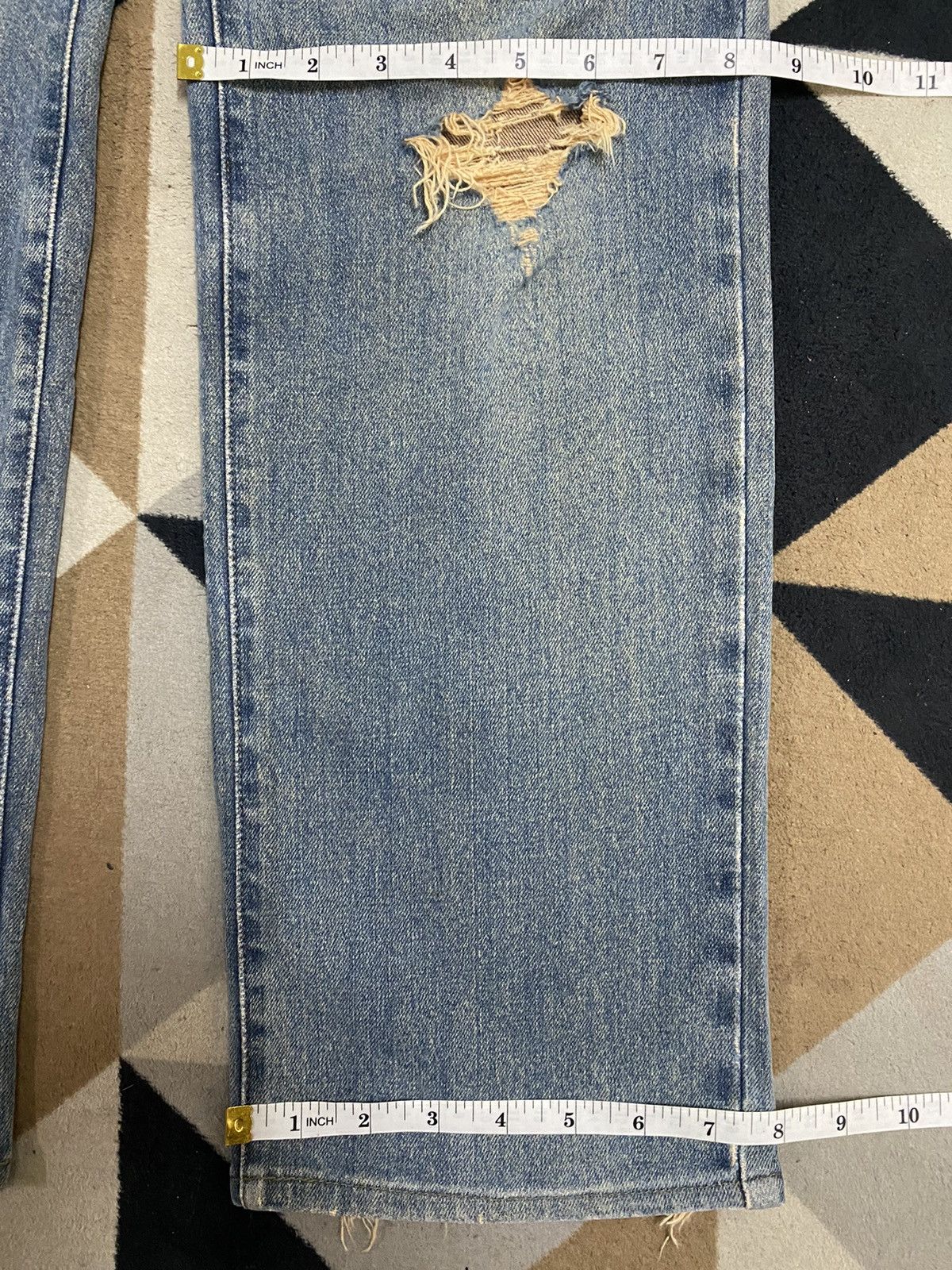 Japanese Brand Vintage Japanese Brappers Blue Wash Distressed Loose Jeans Size US 29 - 12 Thumbnail