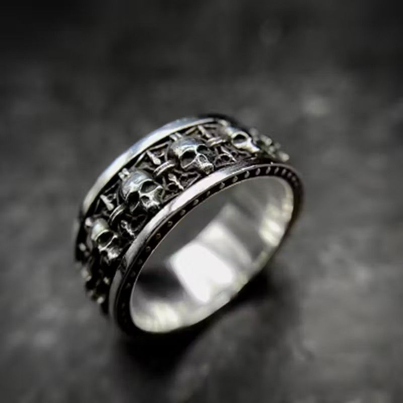 Jewelry × Vintage Gothic Skull Cross Ring Size ONE SIZE - 4 Thumbnail
