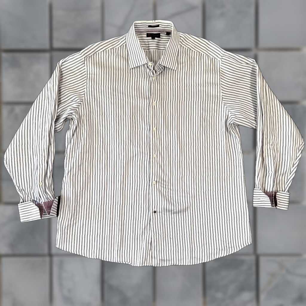 Ben Sherman Ben Sherman Dress Shirt Men XL Multicolor Striped Button Up Long Sleeve Cuffed Size 46R - 1 Thumbnail