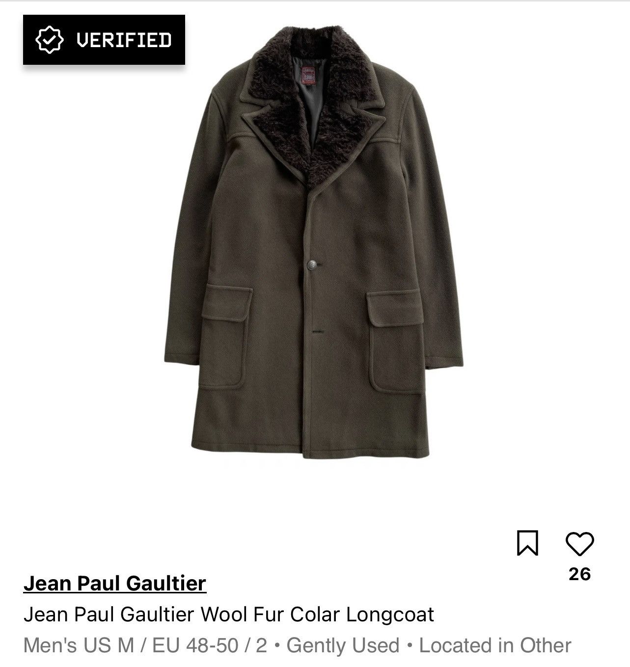 Jean Paul Gaultier Jean Paul Gaultier Wool Fur Colar Longcoat Size US M / EU 48-50 / 2 - 14 Thumbnail