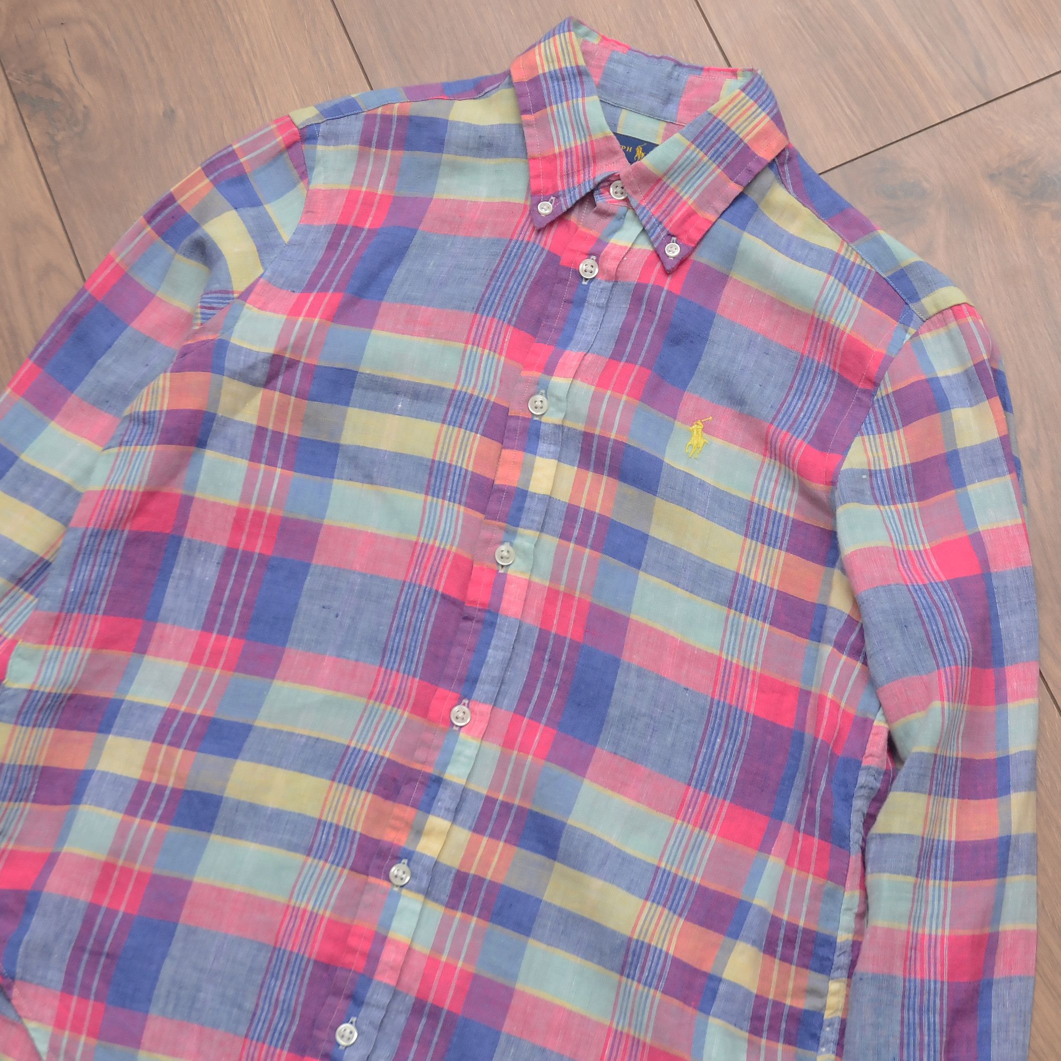 Ralph Lauren Ralph Lauren 100% Linen Checked Shirt Pink Multicolor Size S Size S / US 4 / IT 40 - 6 Thumbnail
