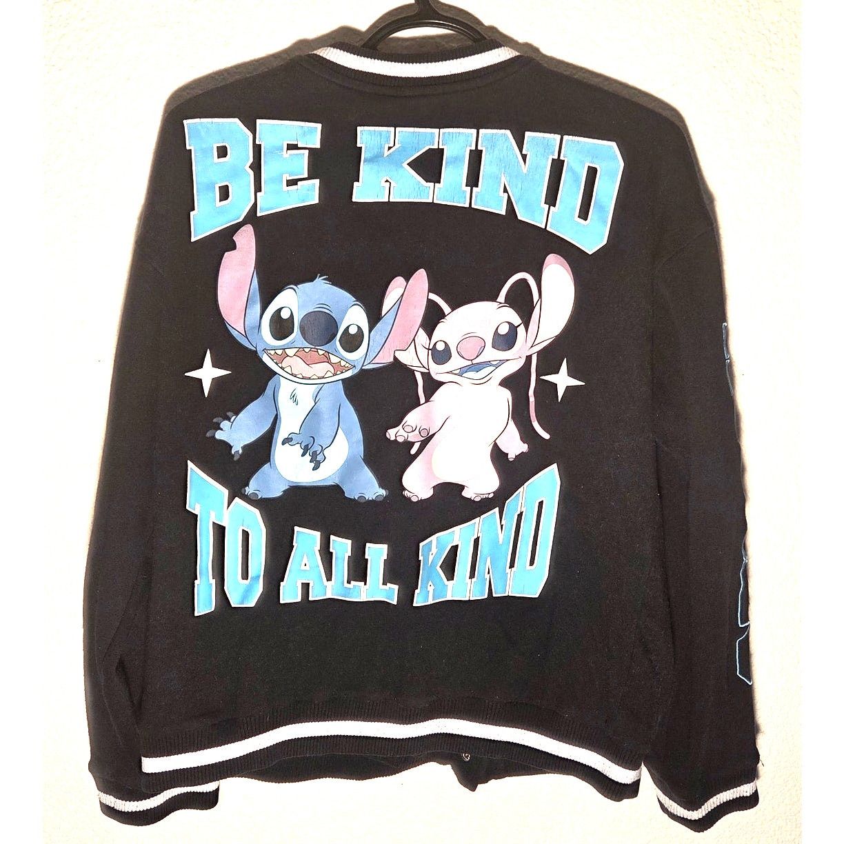 Disney Chic Black Stitch & Angel Women's Bomber Jacket - Large Size L / US 10 / IT 46 - 6 Thumbnail