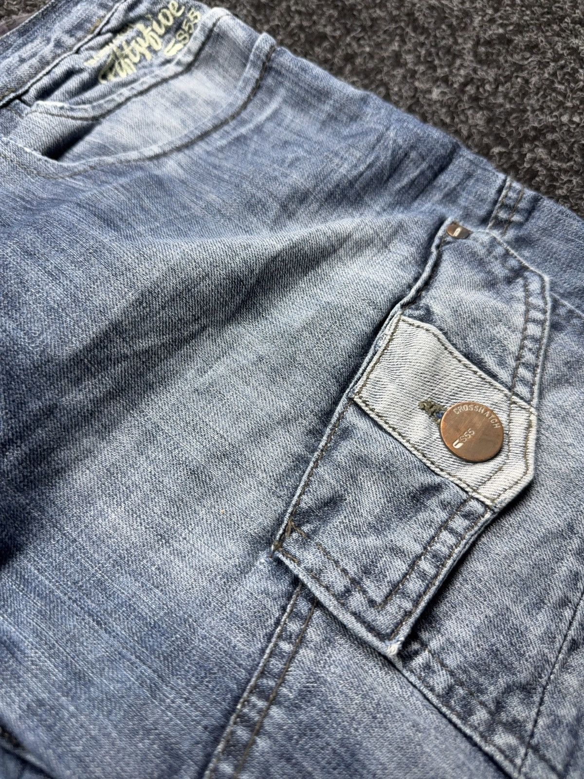 20471120 Japanese 00s Y2K Retro Sk8 Jnco Ecko Baggy Cargo Denim Jeans Size US 36 / EU 52 - 8 Thumbnail