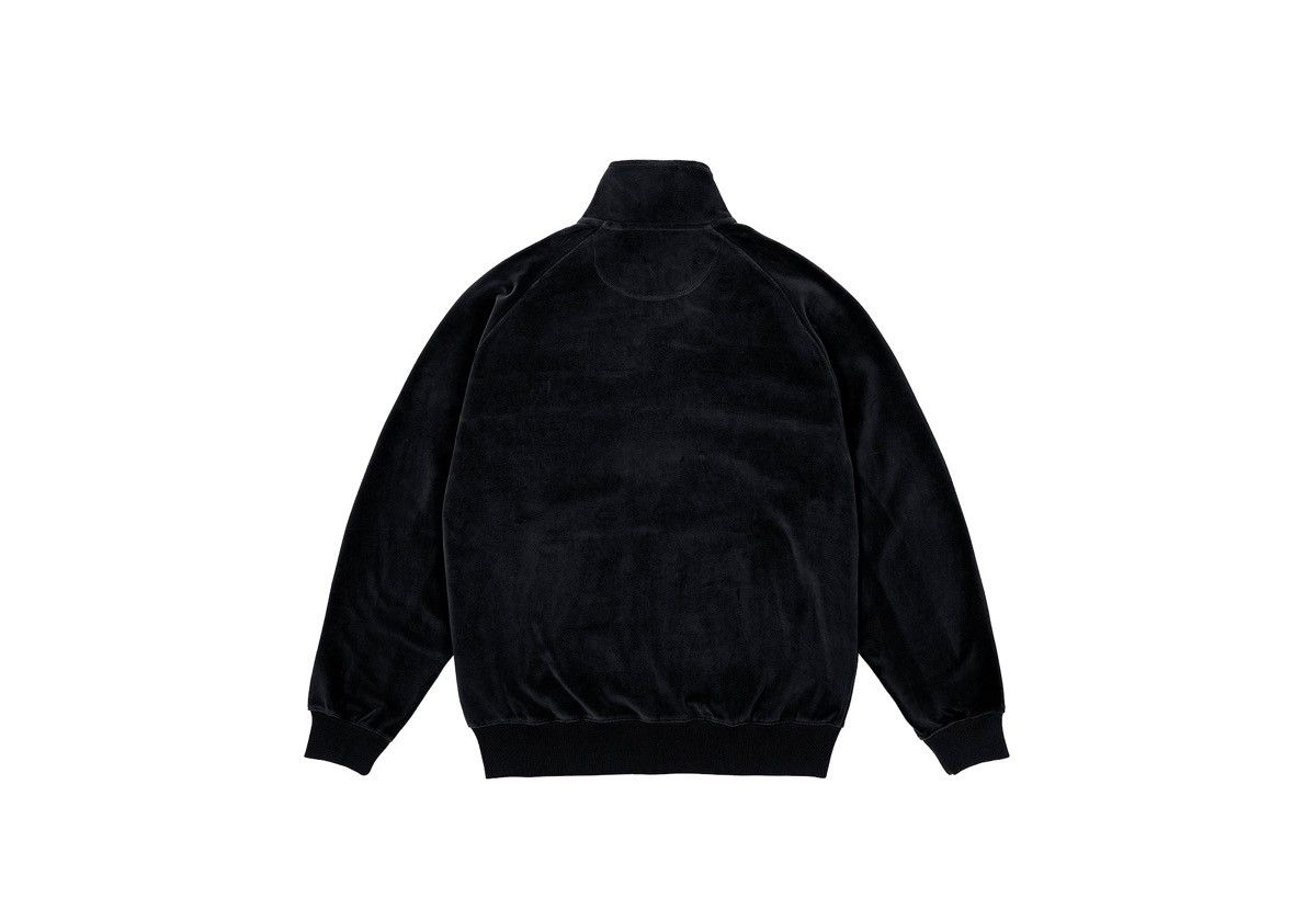 Palace Palace Rib Panel Zip Funnel Black Velour Jacket Size XL 