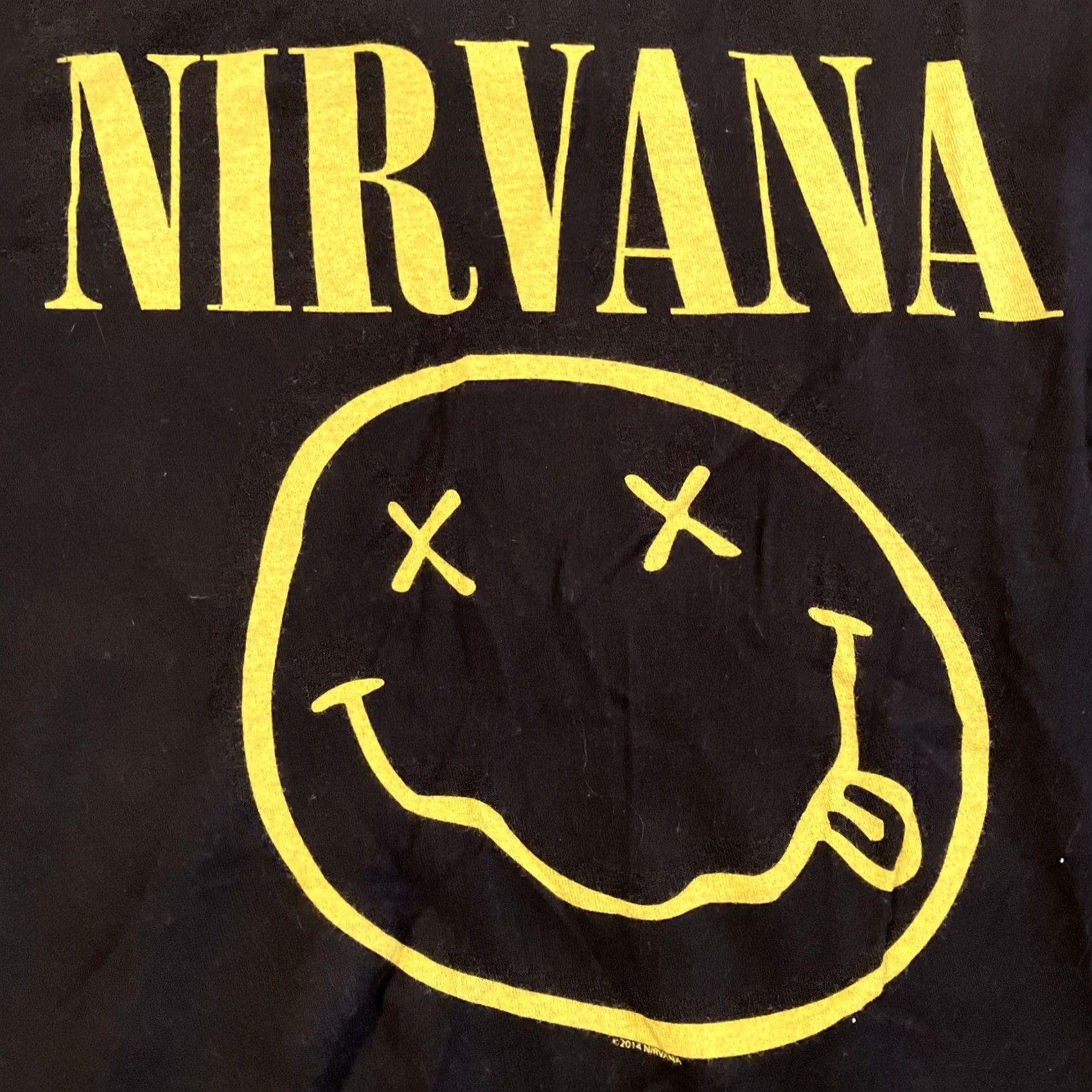Tultex NIRVANA Black Smiley Face T Shirt - Grunge - Kurt Cobain - M - Tultex - 2014 - 90s - Rock - Short Sleeve - Crew Neck - Cotton - Men - Regular Size US M / EU 48-50 / 2 - 2 Thumbnail