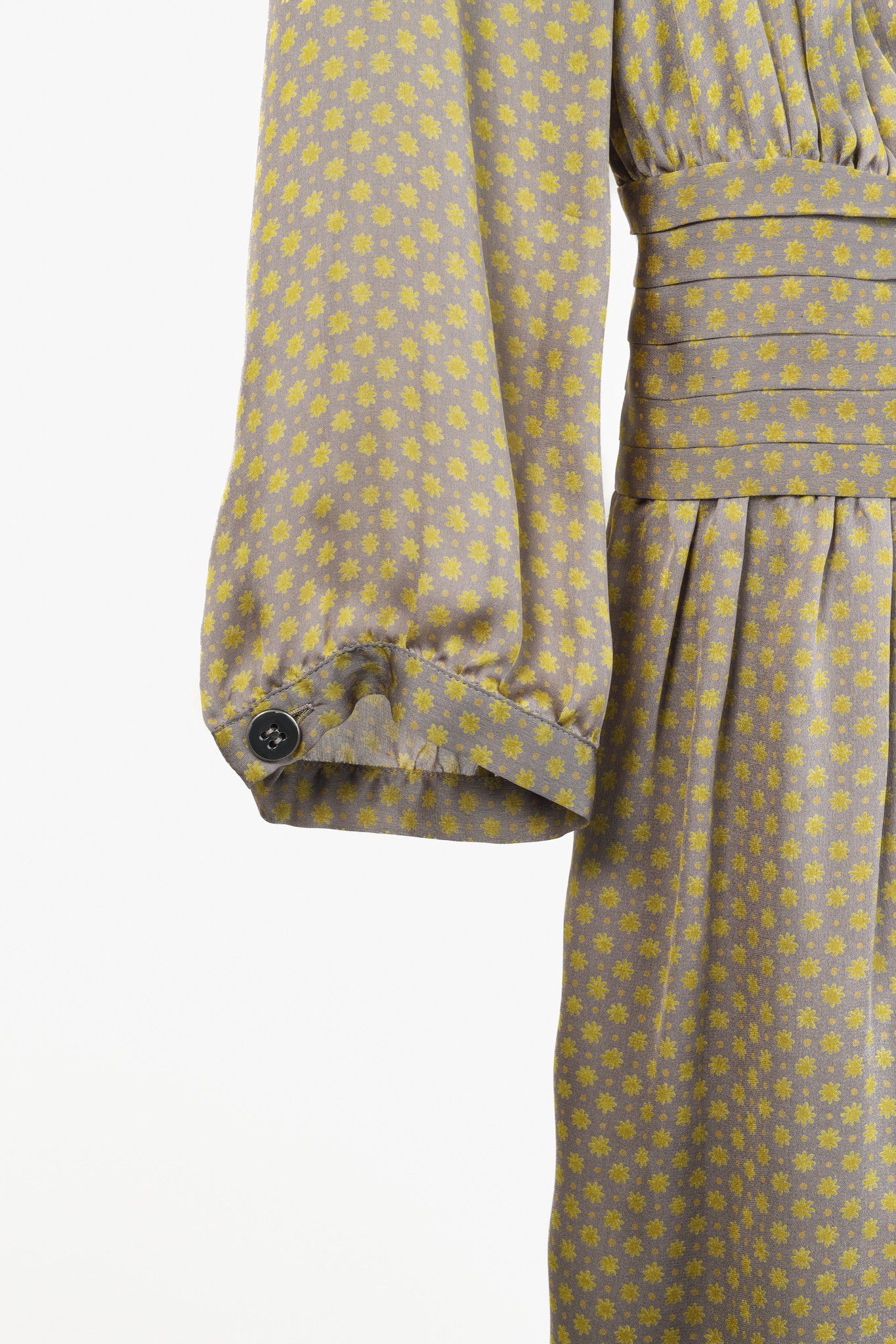 Stella McCartney Stella McCartney Grey and Yellow Ditsy Floral Silk Dress Size S / US 4 / IT 40 - 6 Thumbnail