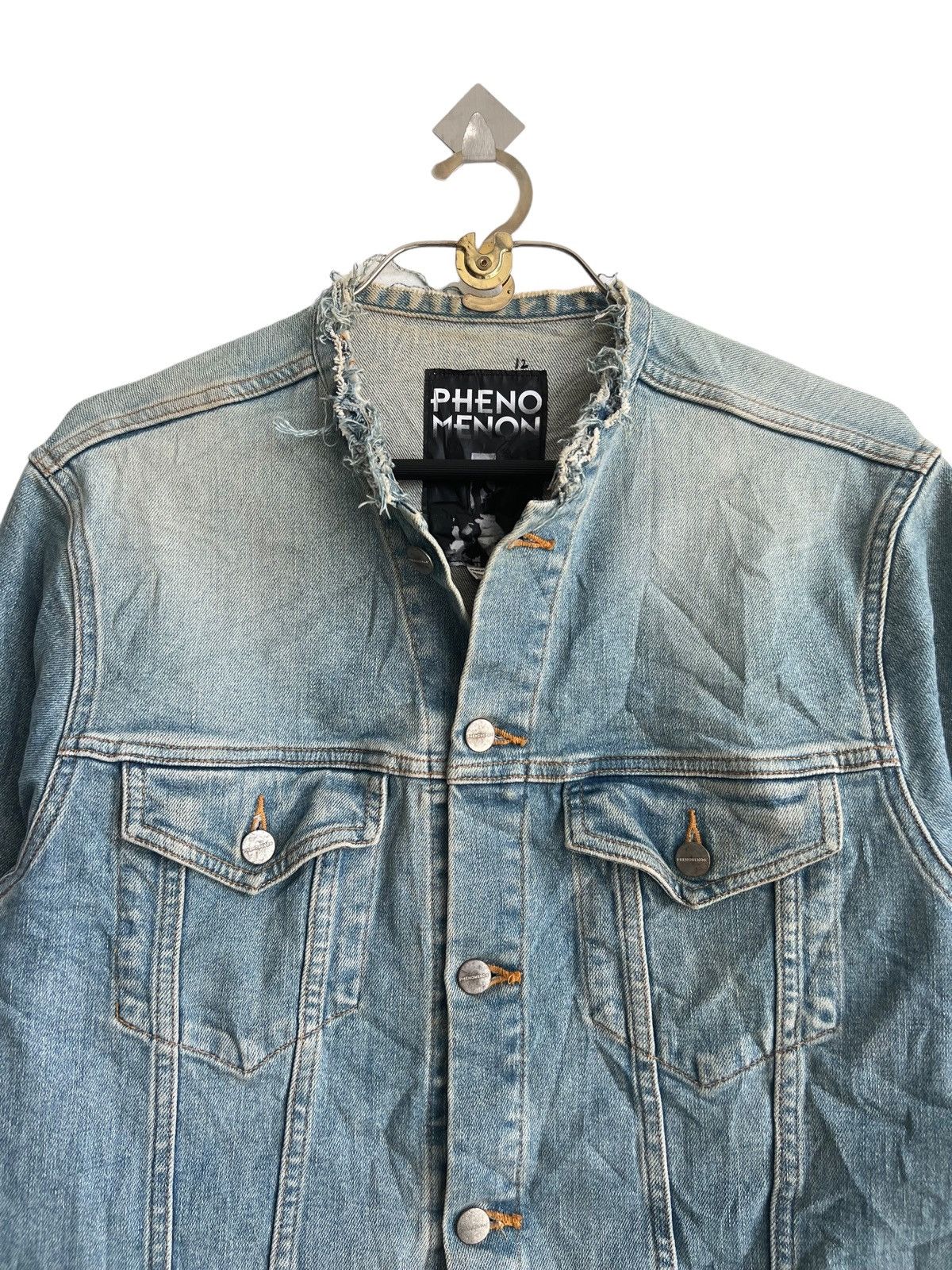 PHENOMENON 2019 Runway Phenomenon Cuff Collar Distress Denim Jacket Size US M / EU 48-50 / 2 - 4 Thumbnail