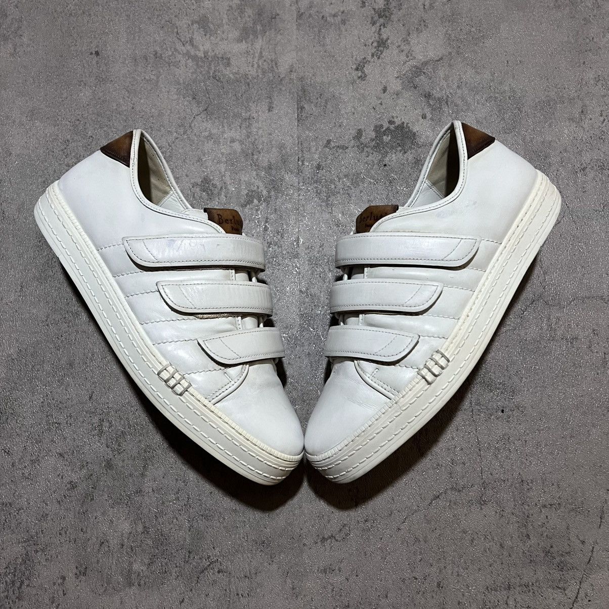 Berluti Berluti Playfield Velcro Leather Sneakers White Size US 7.5 / EU 40-41 - 2 Thumbnail