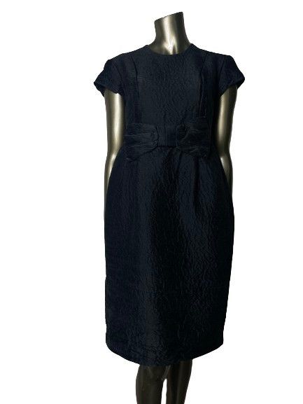 image of Prada Silk Mid-Length Dress in Navy, Women's (Size Medium)