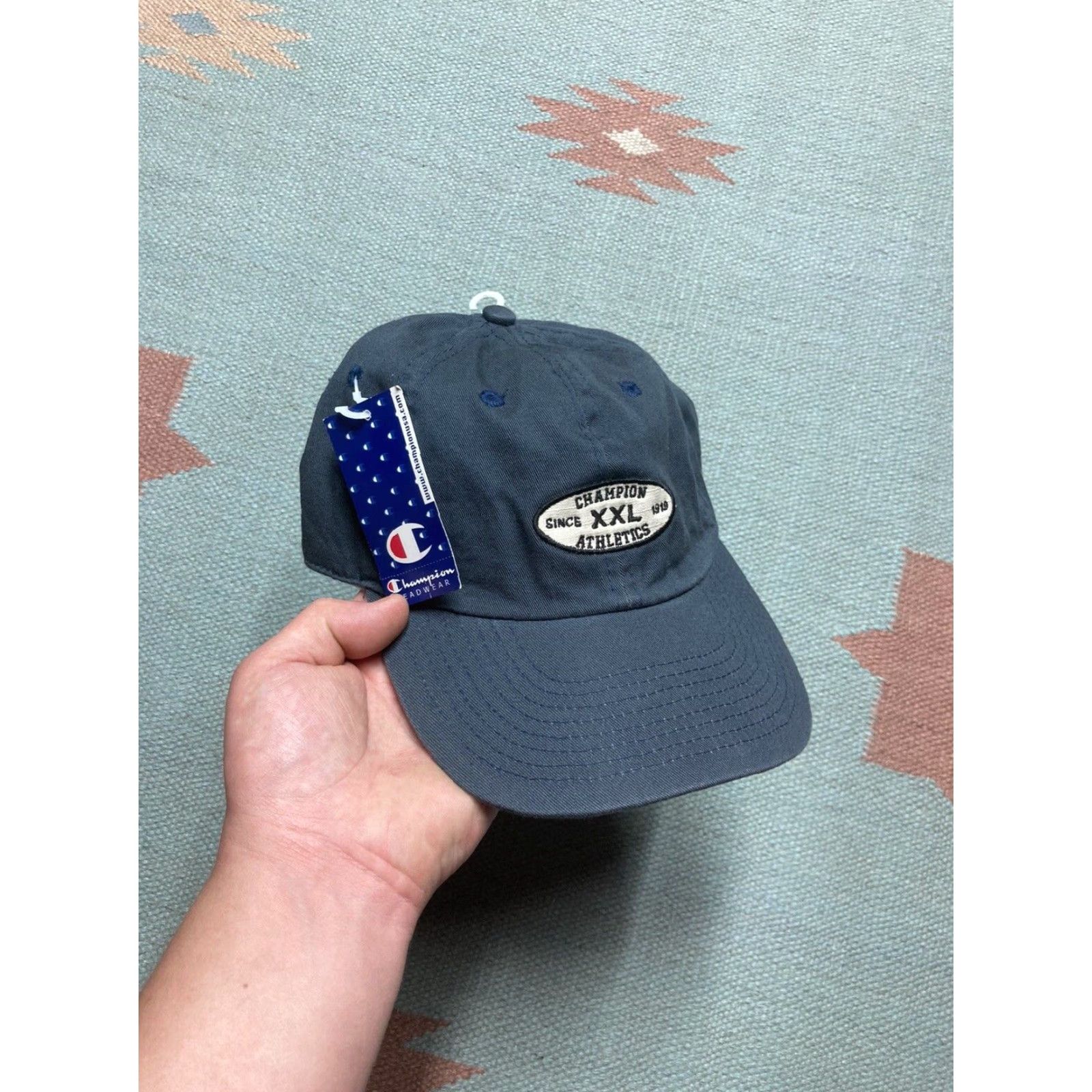 Champion VINTAGE Champion Strapback Hat Cap XXL Blue Dad NWT Deadstock Adjustable Men Cap Hat Size ONE SIZE - 2 Thumbnail
