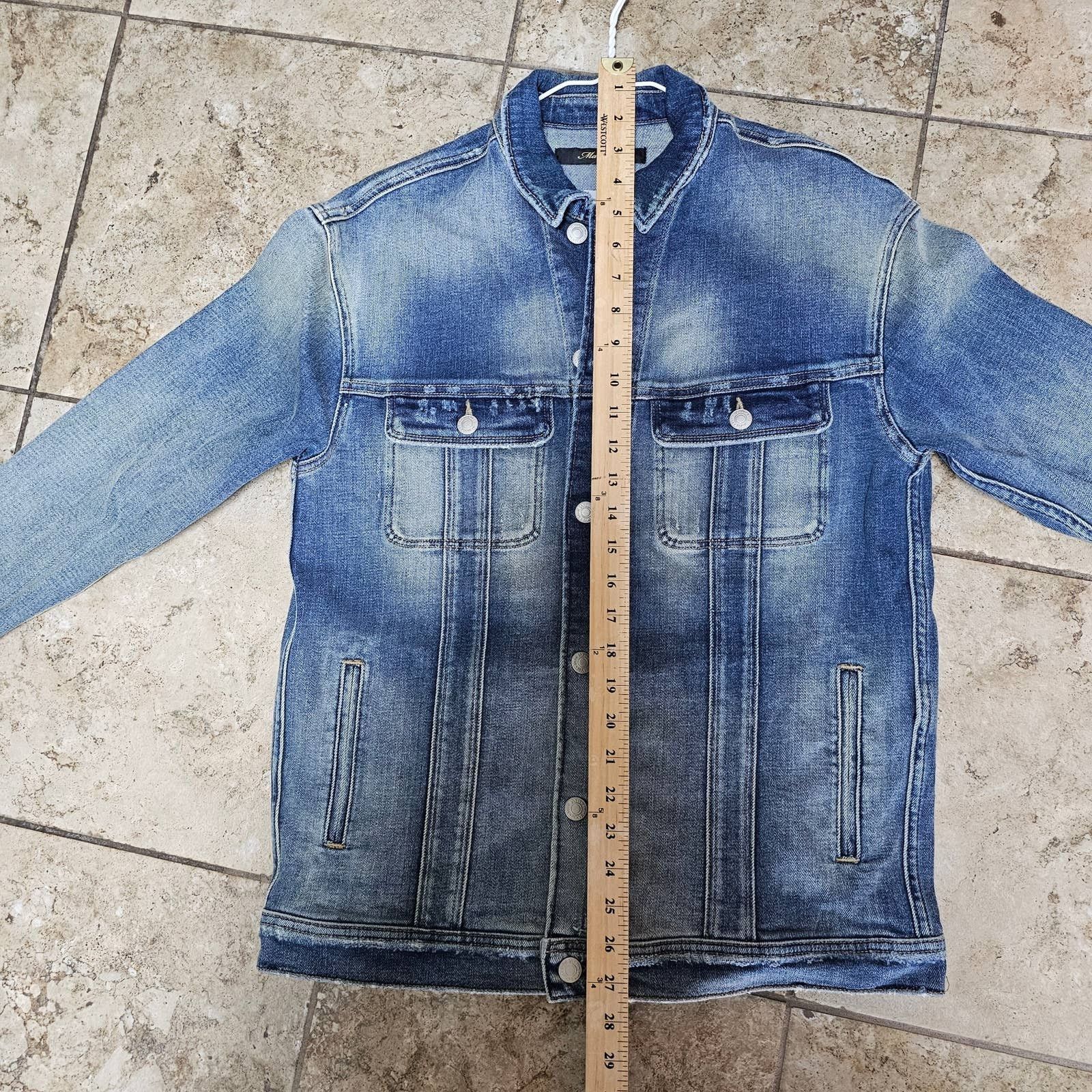 Mavi NWT MAVI Gold Denim Jacket "ROSE" Embroidery on Back Size S Size S / US 4 / IT 40 - 9 Thumbnail