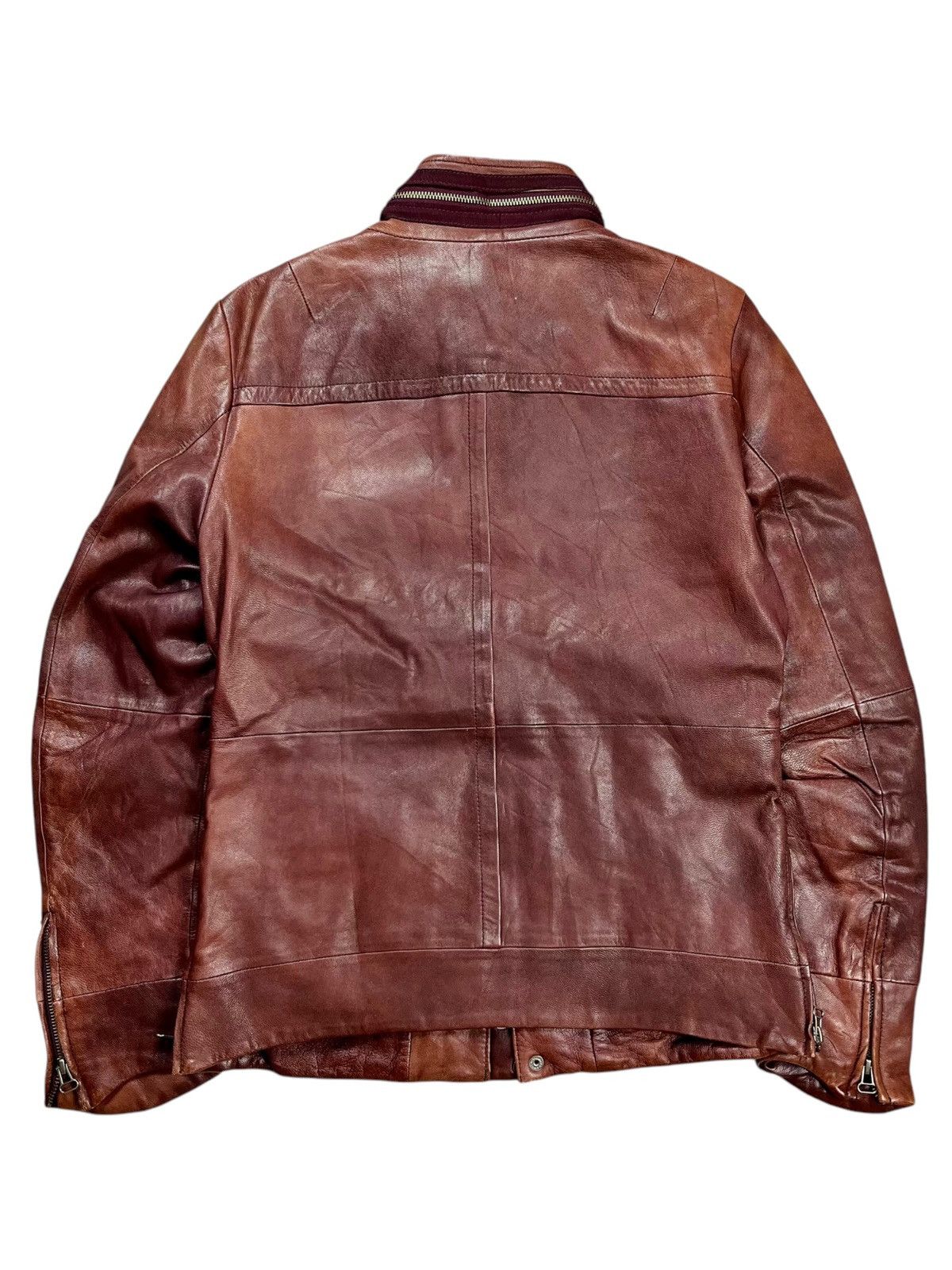 Morgan Homme 2000s Morgan Homme - Red Wine Leather Bono Jacket Size US M / EU 48-50 / 2 - 3 Thumbnail