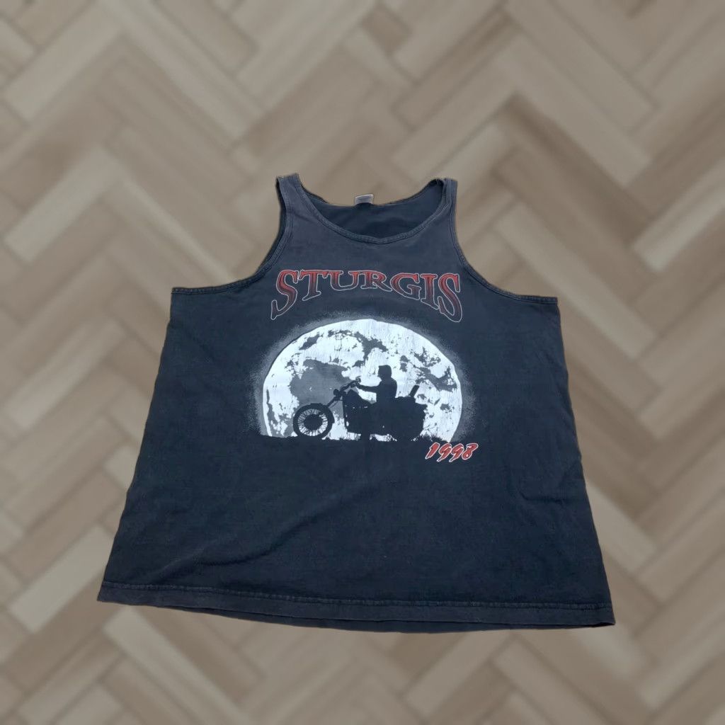 AAA VINTAGE Sturgis Tank Top Mens XL Black Biker Full MoonMotorcycle 90s 11145 Size US XL / EU 56 / 4 - 1 Thumbnail