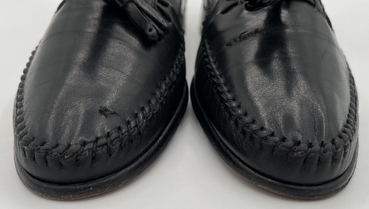 Zelli Zelli Men's Black Leather Tassel Loafer Dress Shoes Size 8M Size US 8 / EU 41 - 3 Thumbnail