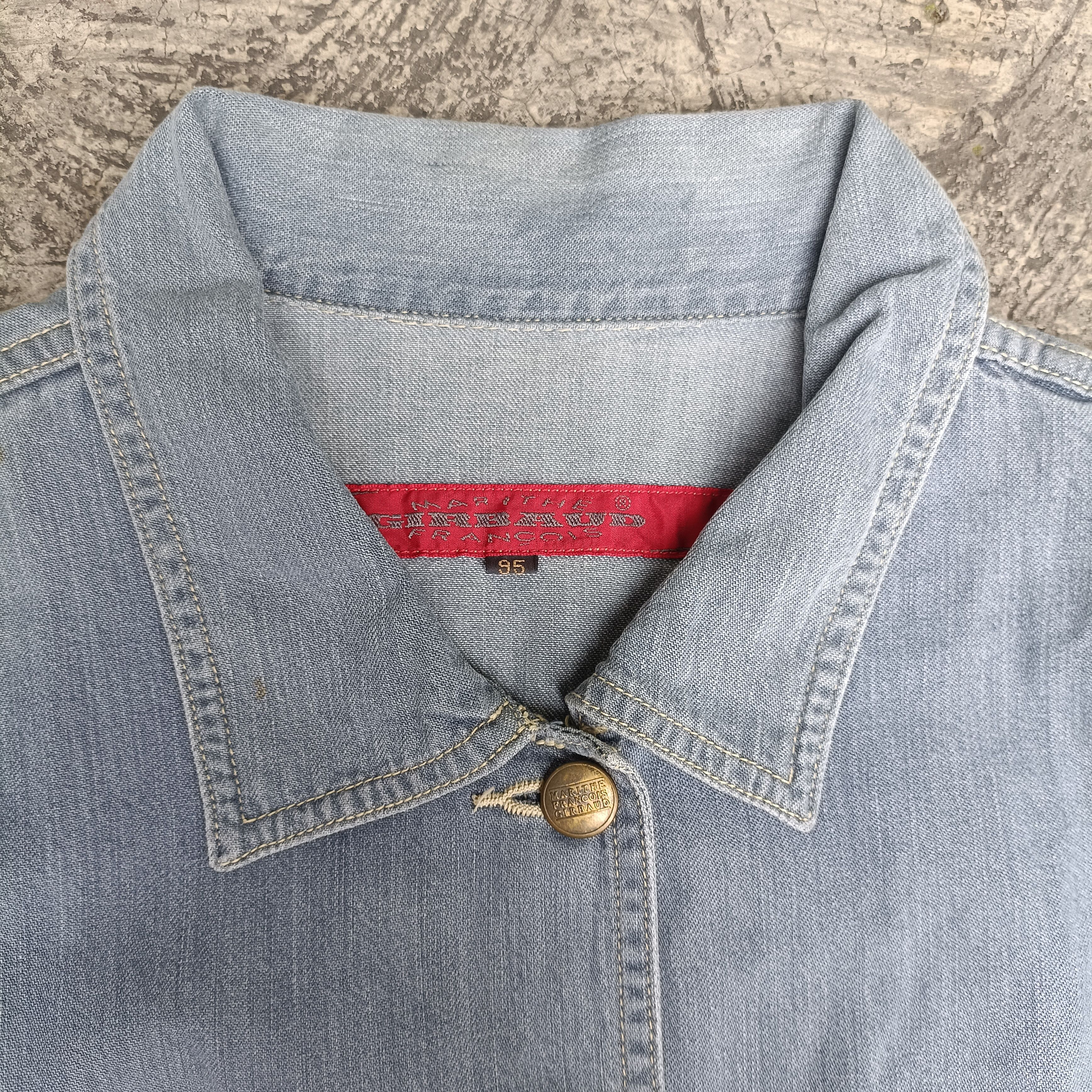 Marithe + Francois Girbaud Vintage MFG Stone Washed Denim Jacket W buckle back Size M / US 6-8 / IT 42-44 - 4 Thumbnail
