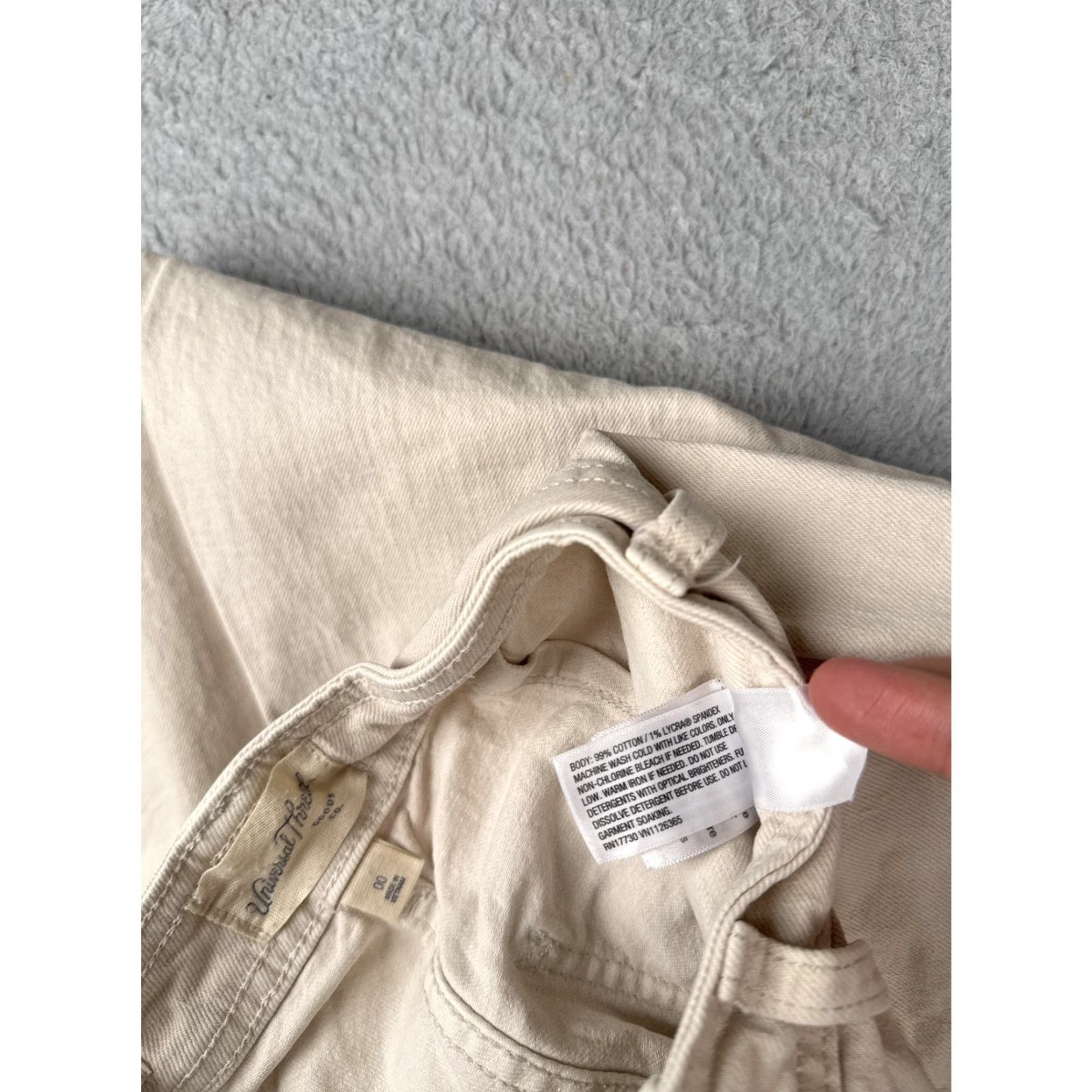 Vintage Universal Thread Jeans Women 00 Beige Wide Leg Ankle High Rise Casual 22x28 Size 24" / US 00 / IT 34 - 7 Thumbnail