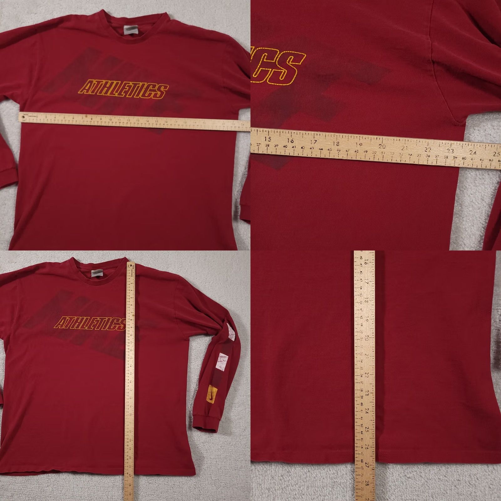Nike Vintage Nike Spell Out Graphic Long Sleeve Shirt Mens XL Red Silver Tag Y2K Logo, XL, Cotton, Size US XL / EU 56 / 4 - 8 Thumbnail