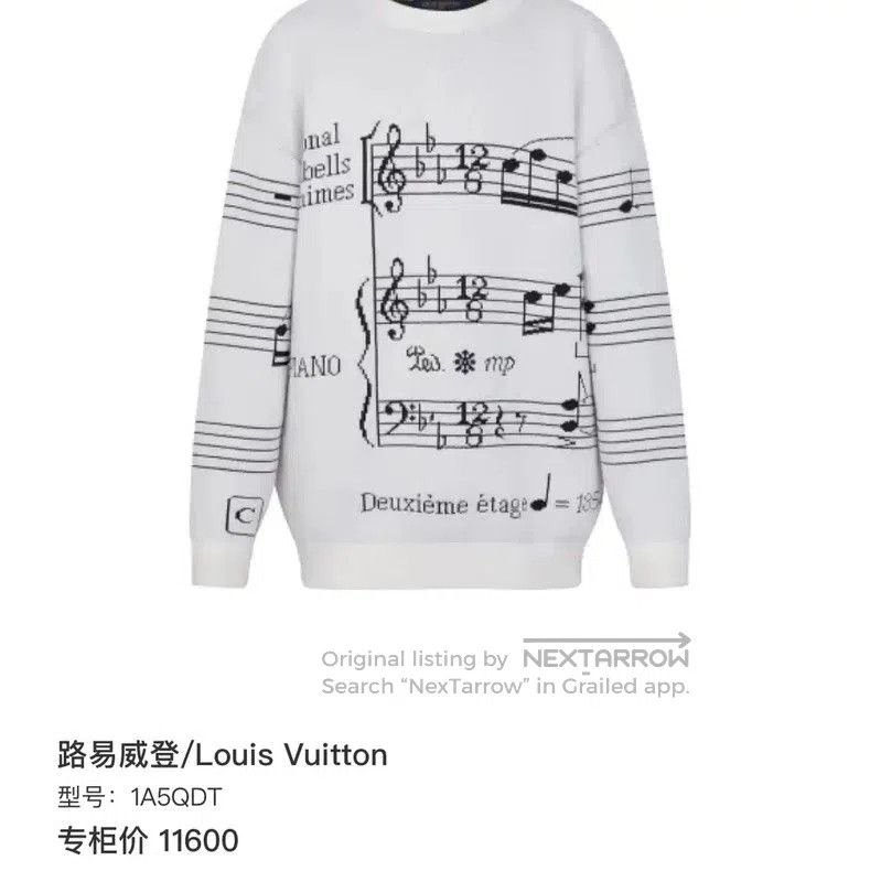 Louis Vuitton Louis Vuitton Men's Cream Wool Knit Sweater . Size US XS / EU 42 / 0 - 6 Thumbnail
